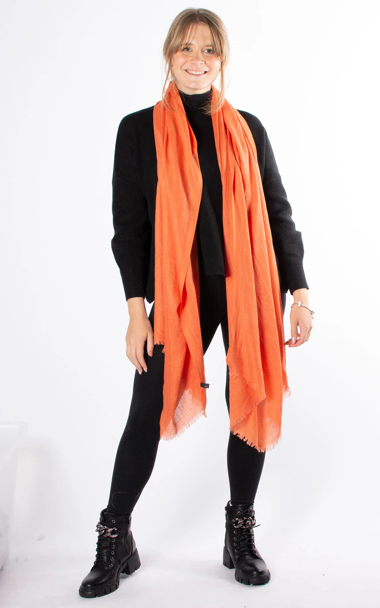 Oversized Pashmina Shawl Wrap Scarf - Orange
