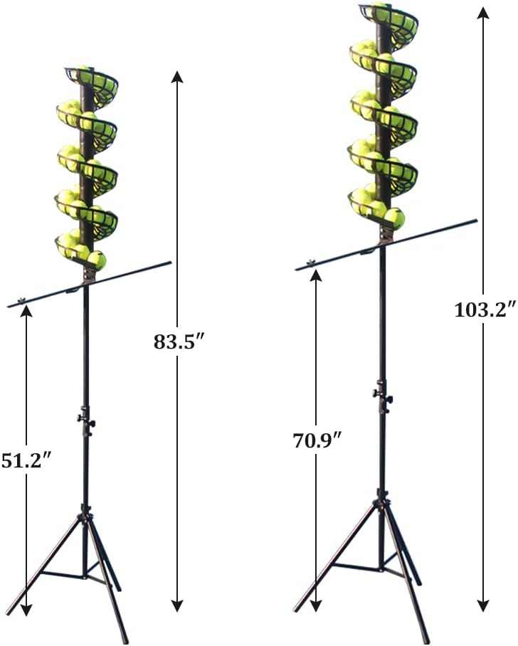Tennisball-Dropping-Maschine, Tennisball-Futterstation, leichte Tennis-Serviermaschine, 33 Bälle