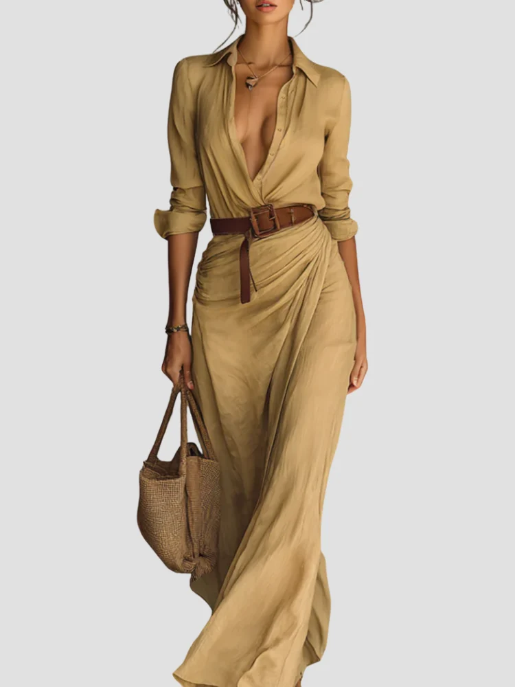 Langes Hemdblusenkleid f��r Damen
