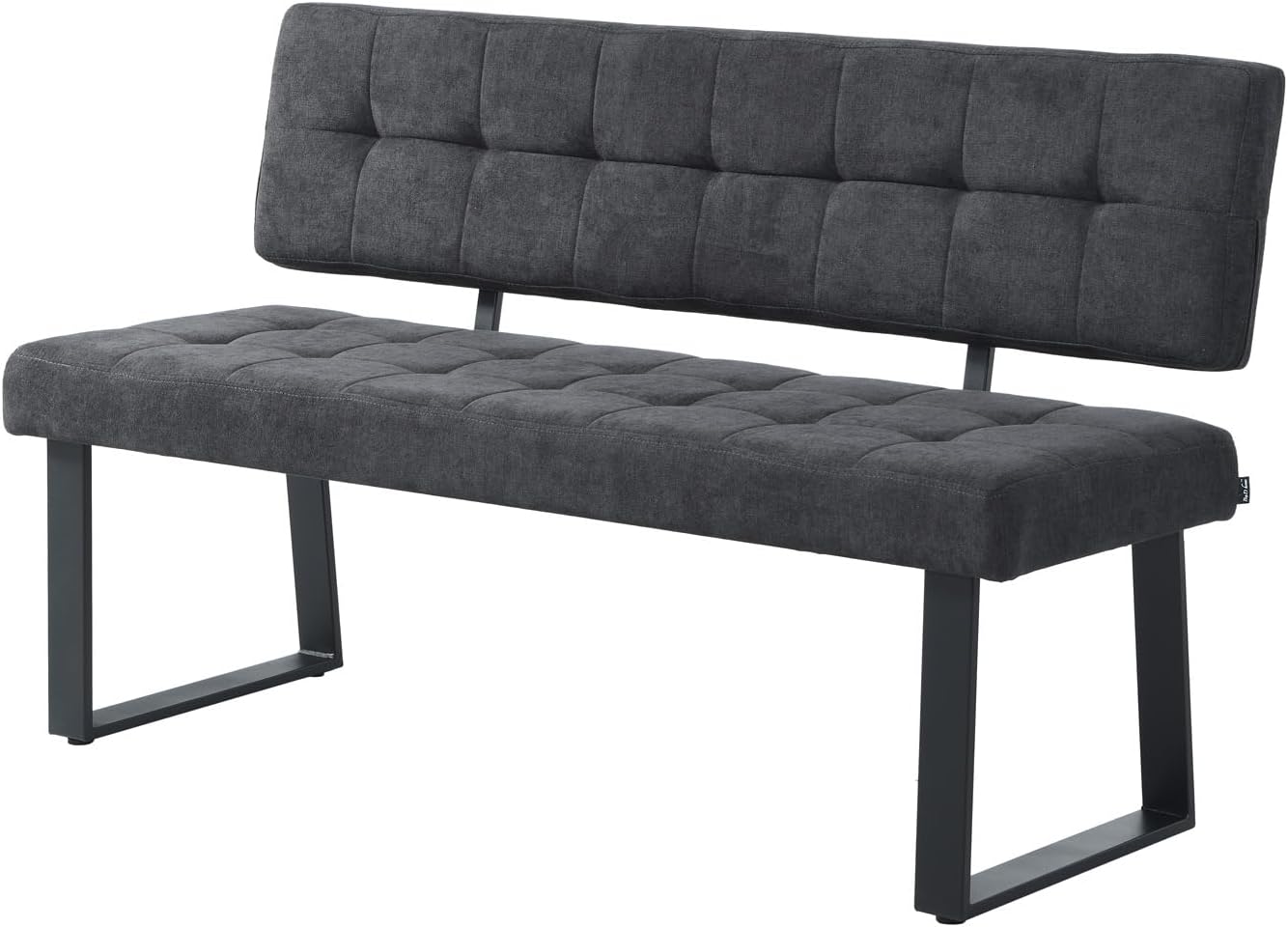 B&D home Sitzbank Sigfrid - Eckbank Esszimmer Mit Lehne, Sitzbank Flur, Pflegeleichter Bezug aus Microfaser in Anthrazit, Kaltschaum-Polsterung, Für Esszimmer, Küche & Flur, 140 cm