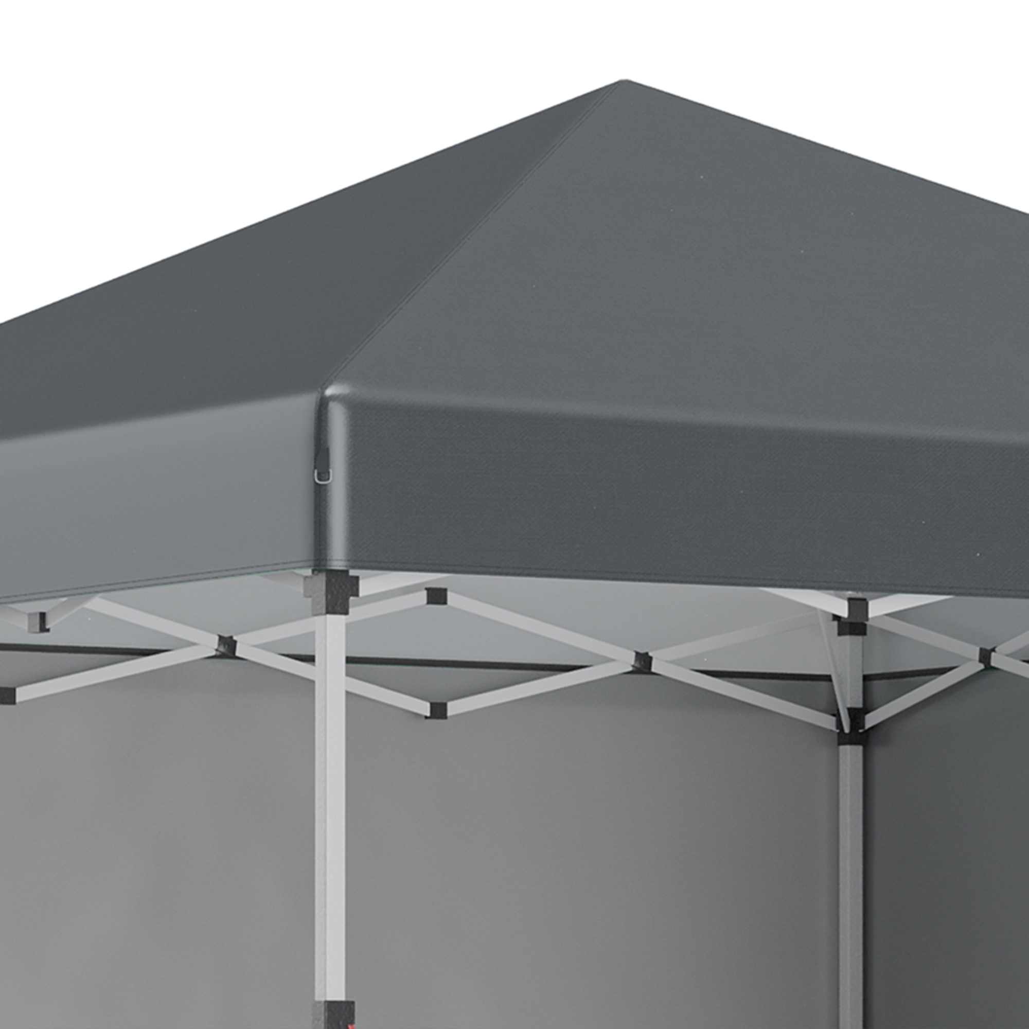 Opvouwbare paviljoen met 2 zijwanden, verstelbare hoogte, inclusief draagtas, roestvrij stalen frame, 3x3 m, Donkergrijs