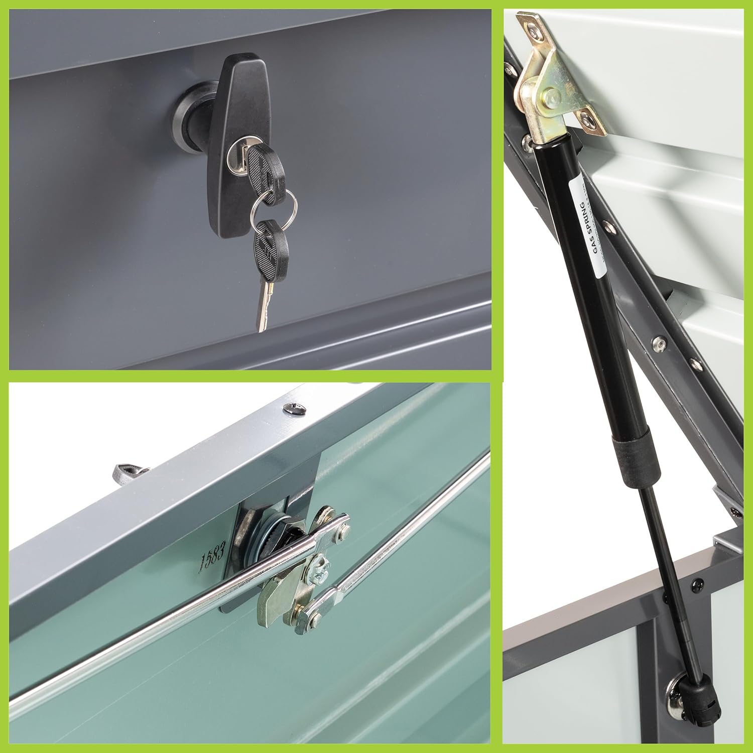 Grindi - Gartenbox Metall - Kissenbox - Auflagenbox - Orto II 600 L - Aufbewahrungsbox mit Deckel - Outdoor Schrank - Paketbox - Sitzbank mit Stauraum - Gartenhaus - Geräteschuppen - Truhe mit Deckel