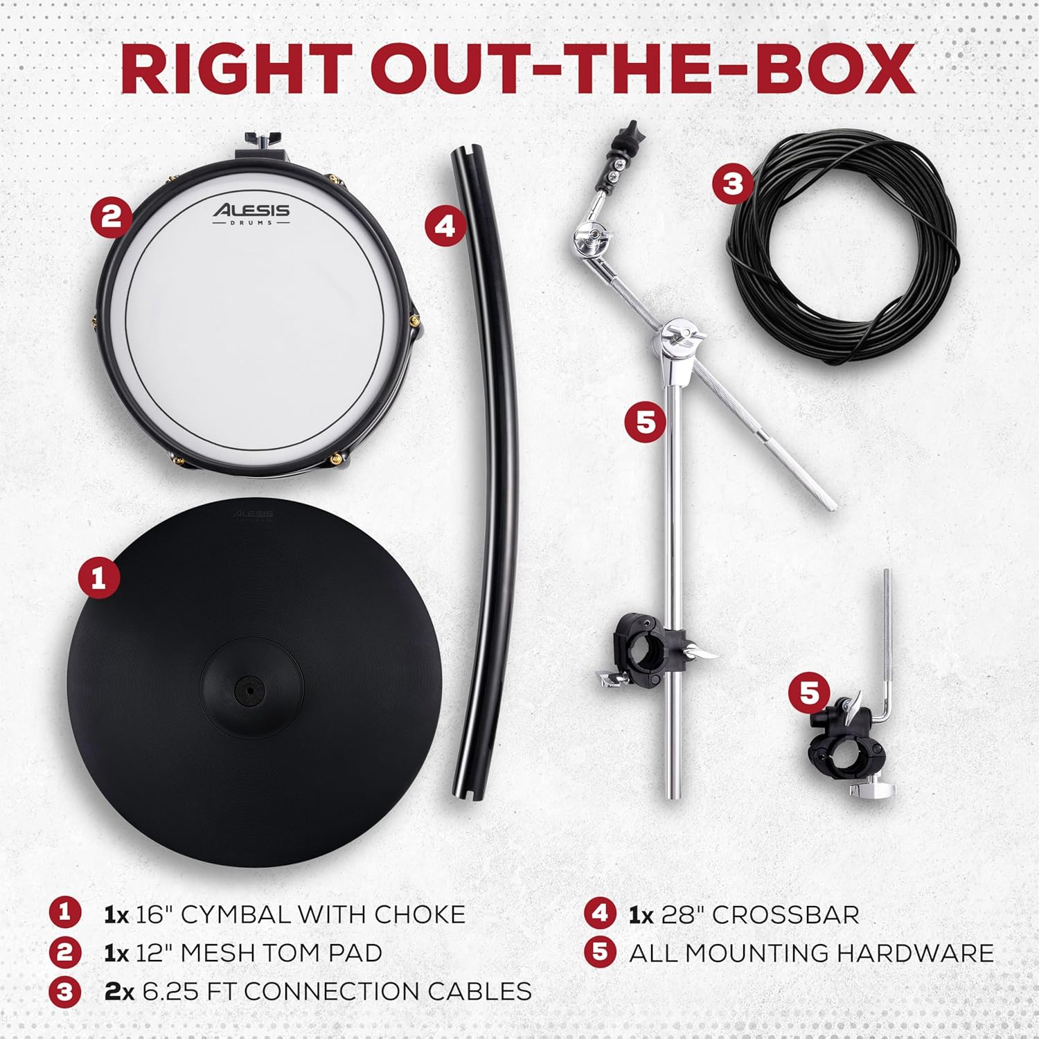 Alison Strata Prime Electronic Drum Set with Touch Screen Dual Area Grid Head