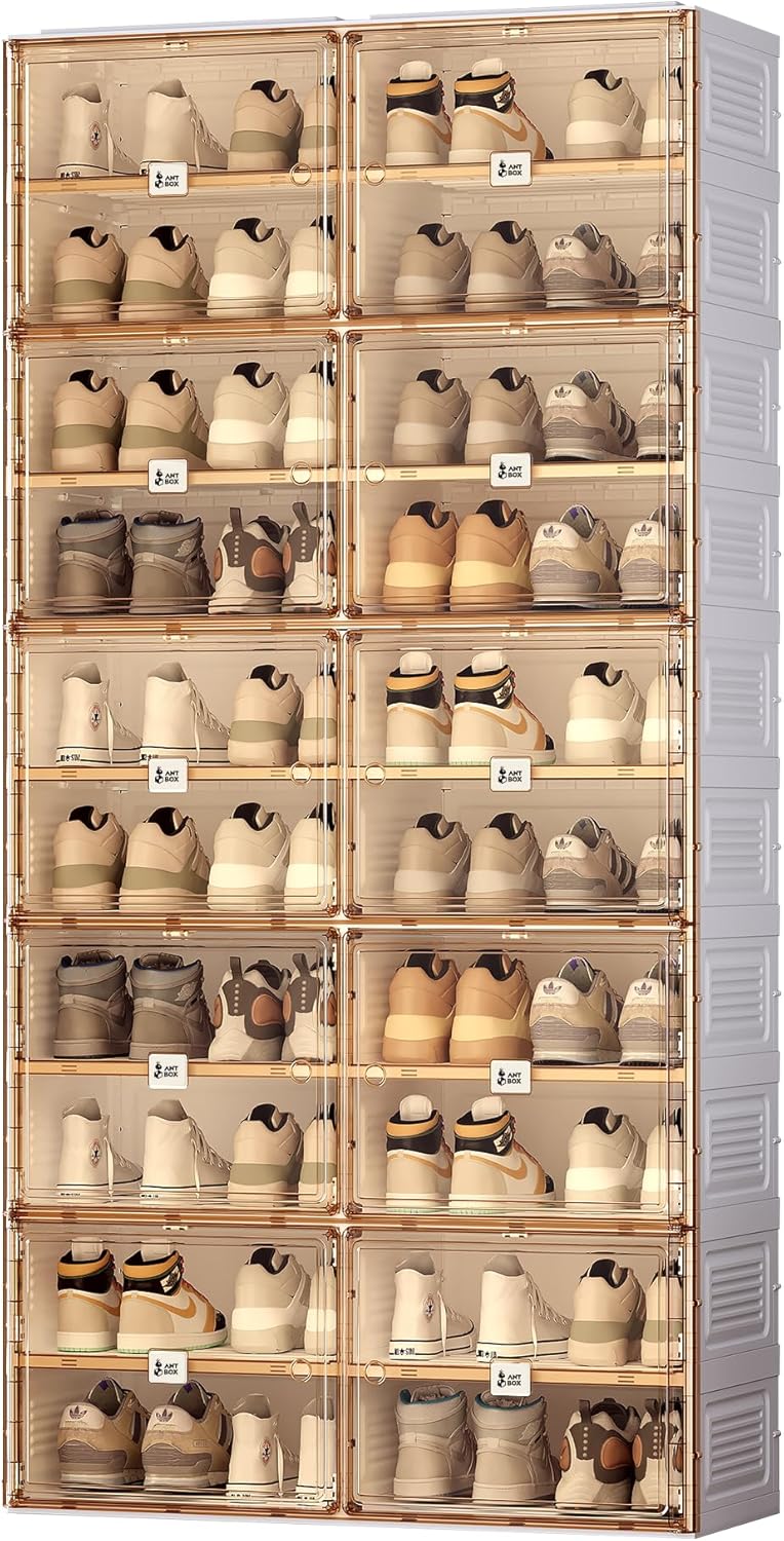 ANTBOX Portable Shoe Rack Organizer for Closet Entryway, Stackable Sneaker Storage