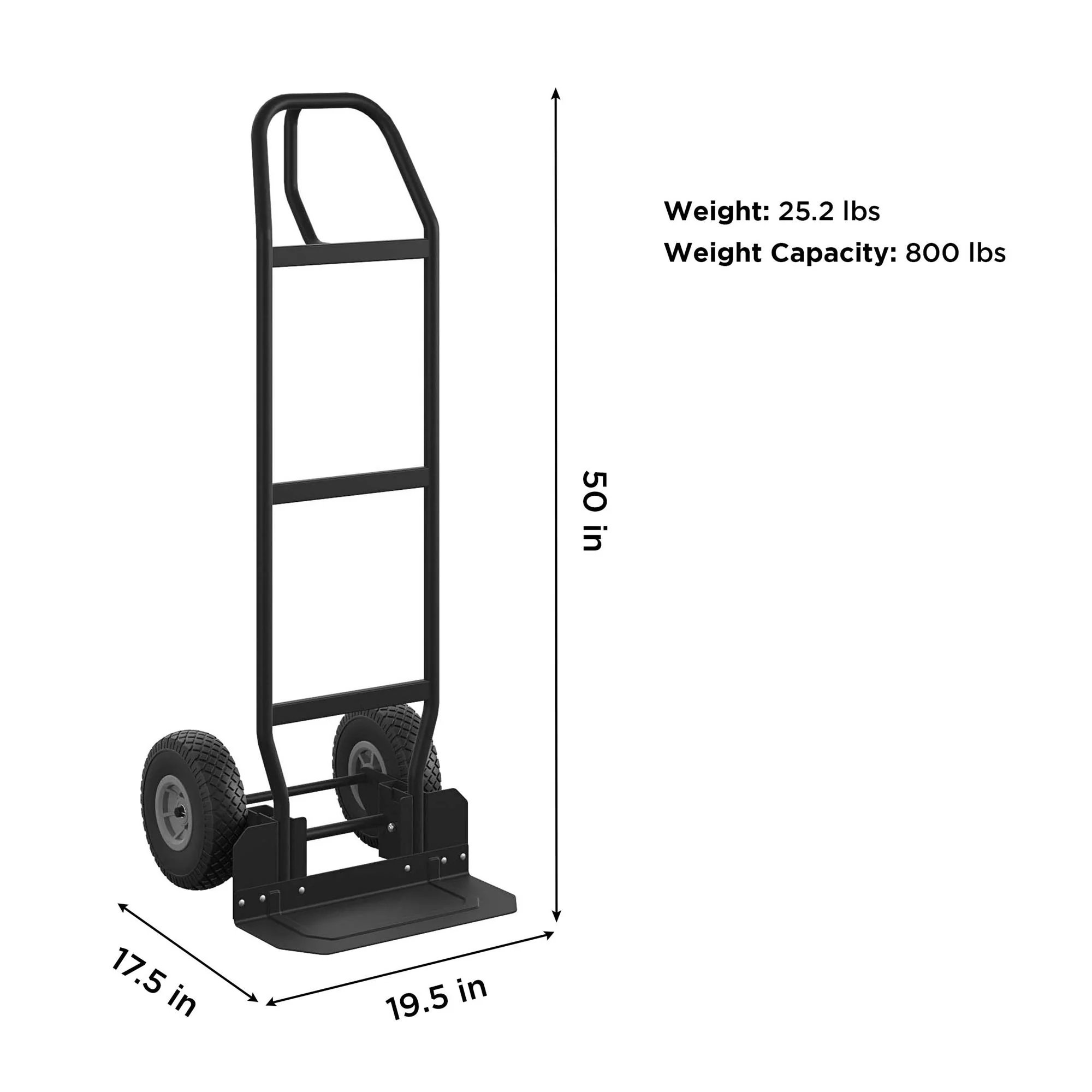 COSCO Load Assist Handkar met P-handgreep en lekvrije wielen, draagvermogen 800 lb