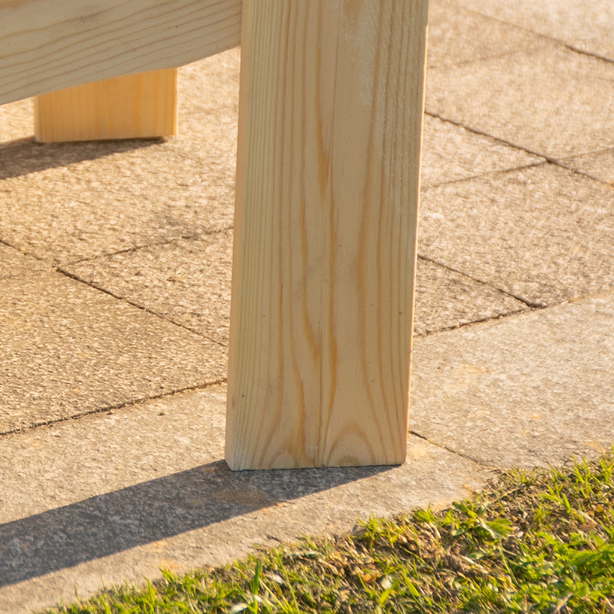 2 tuinstoelen met bijzettafel naturel dennenhout 178 x 87 x 92 cm