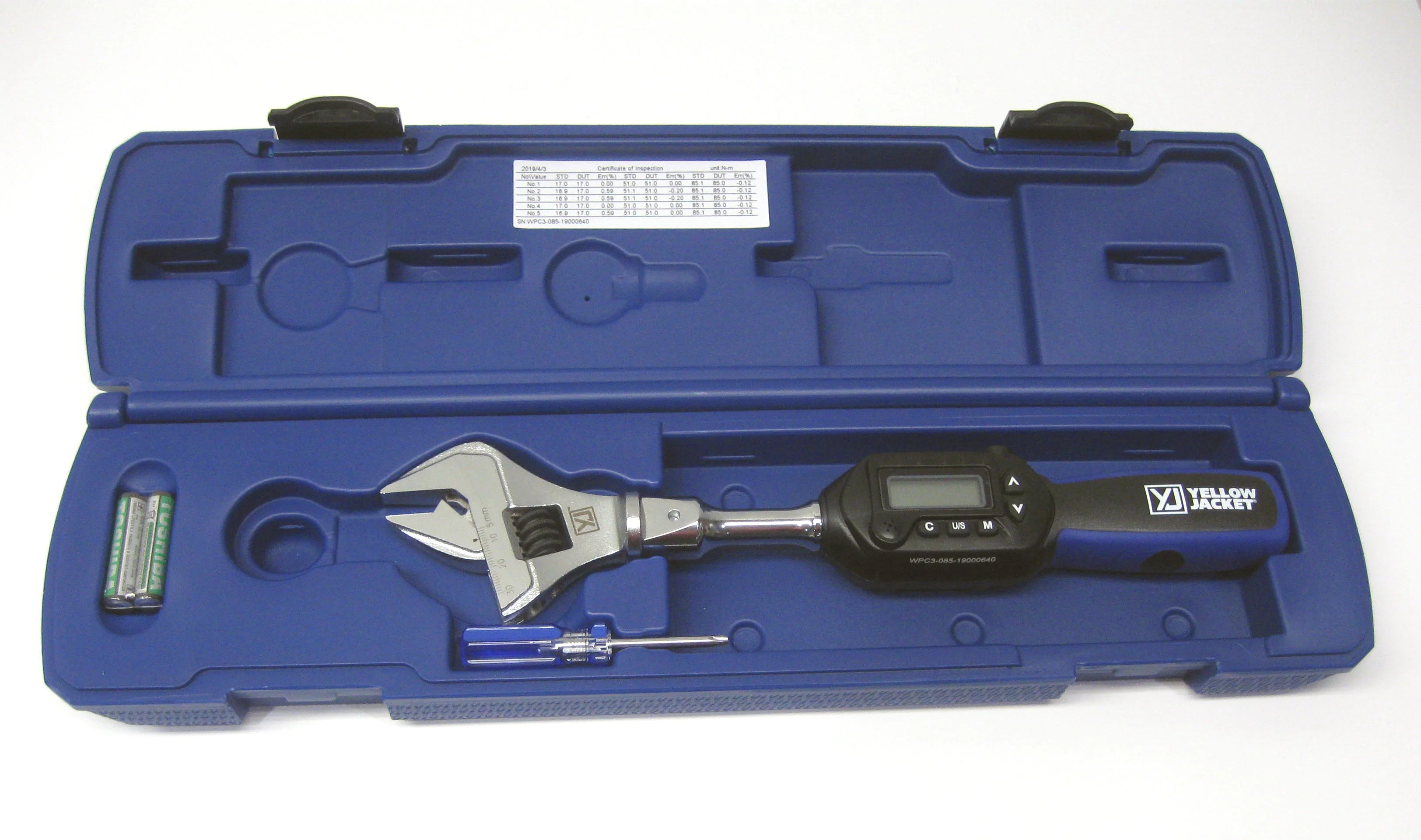 Yellow Jacket 60648 Digital Adjustable Torque Wrench 752 in-lb Torque 10.6 in
