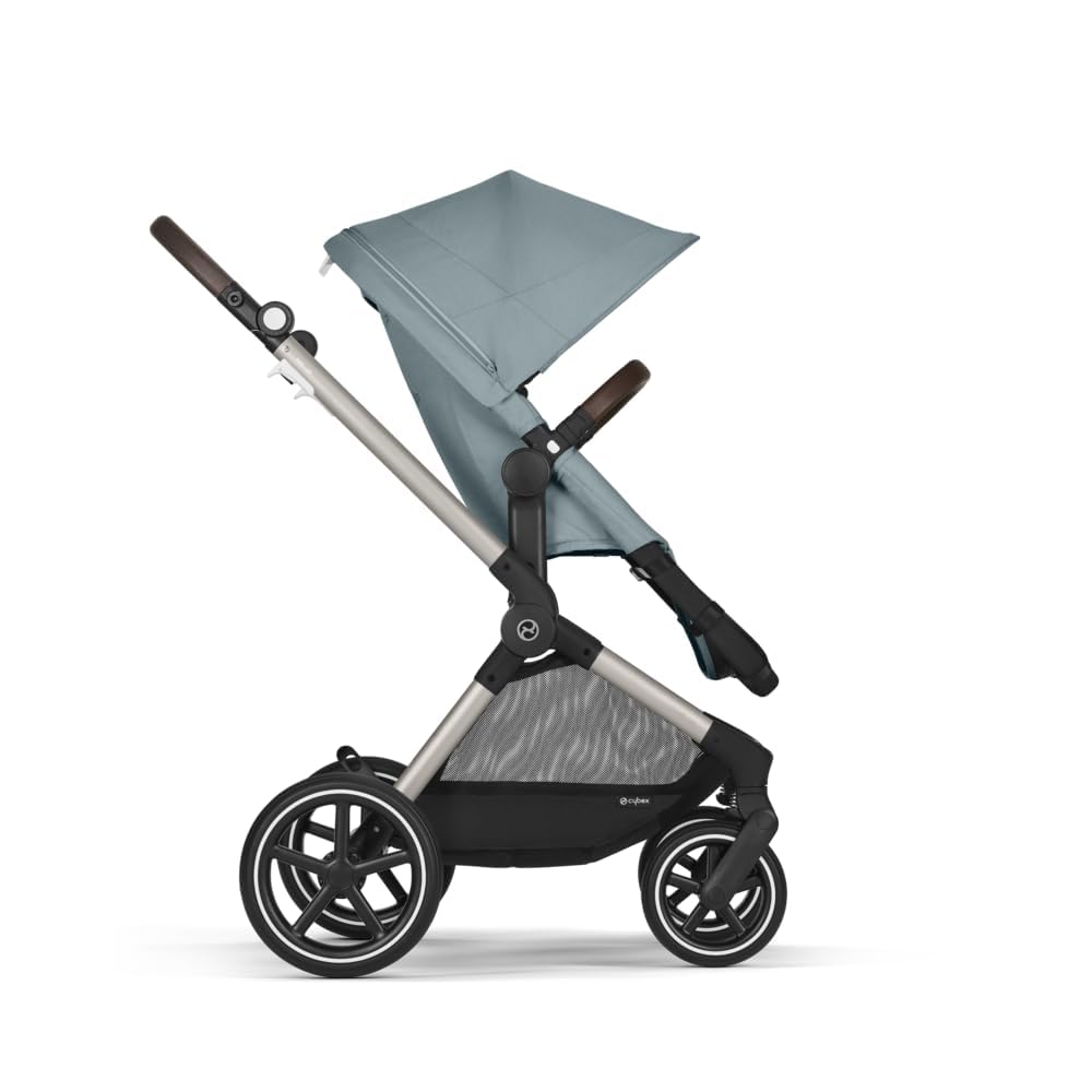 CYBEX Gold Kinderwagen EOS Lux 2-in-1, Reisesystem, Ab Geburt bis 22 kg (ca. 4 Jahre), Moon Black