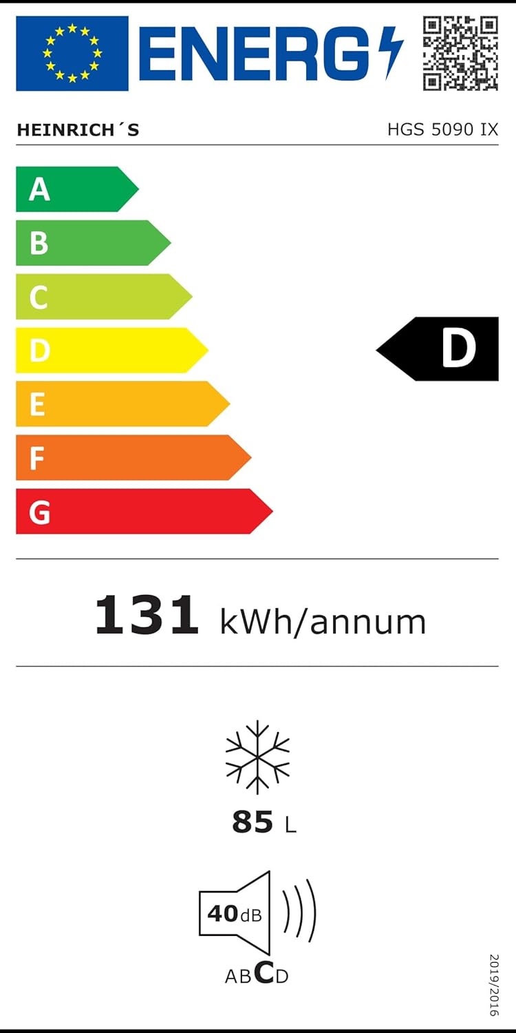 Heinrich´s Gefrierschrank 61Liter -18°C Freezer, 3x Gefrierschublade, 7 Stufen Temperaturregler, Airflow, wechselbarer Türanschlag weiß