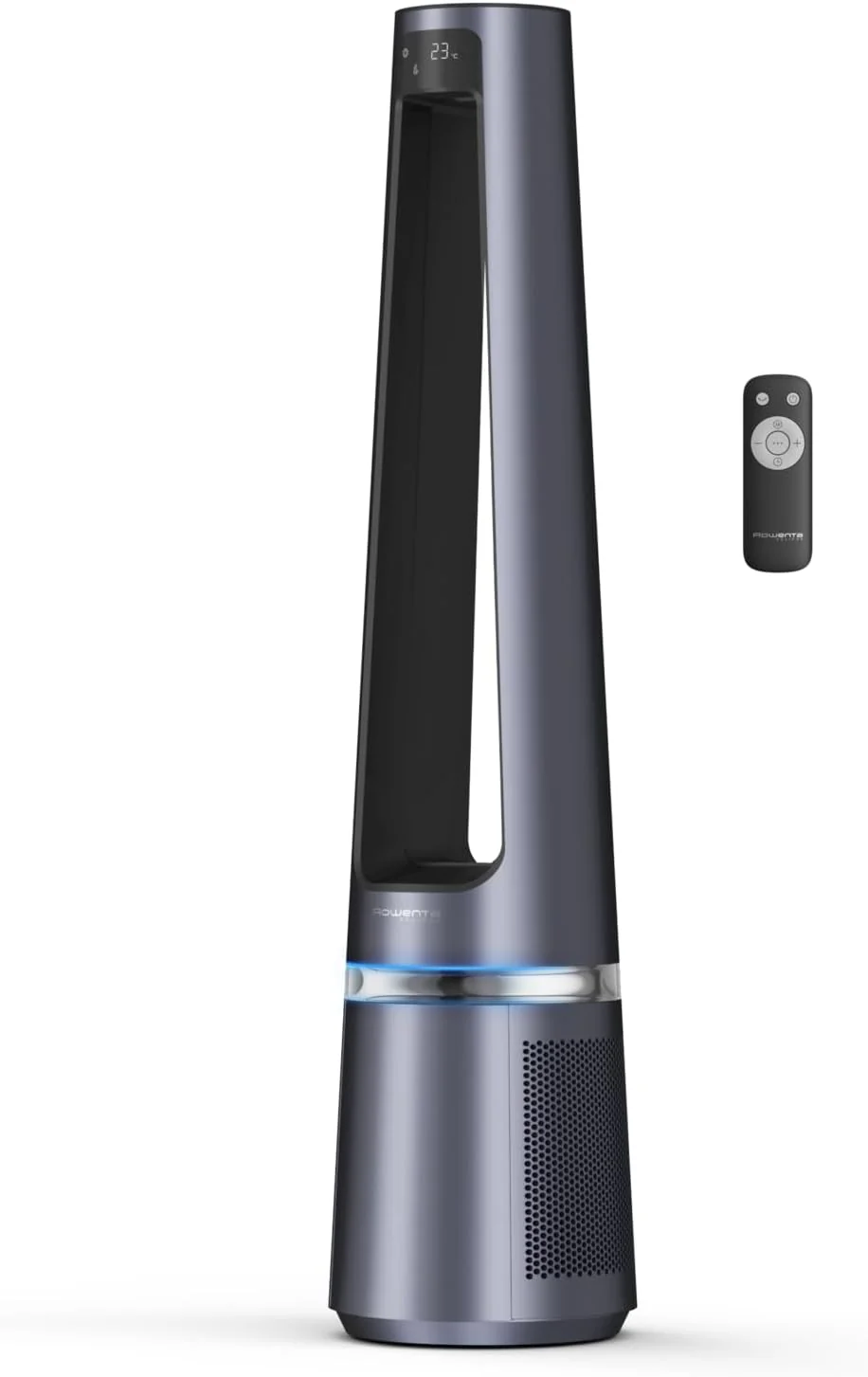 Rowenta QU5062 Eclipse 3in1 Luchtreiniger, ventilator, kachel, filtert 99,9% van de deeltjes, voor kamers tot 30 m2, snelle verwarming tot 35��C, automatische dag- en nachtmodus, zwart/grijs