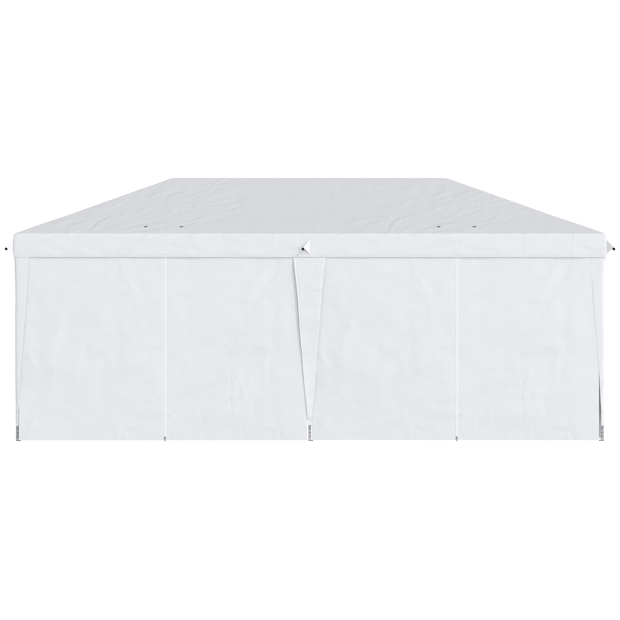 Outsunny Vouwtent van 6 x 3 m, verwijderbare zijwanden, grote ramen, deuren met ritssluiting, stalen frame, wit
