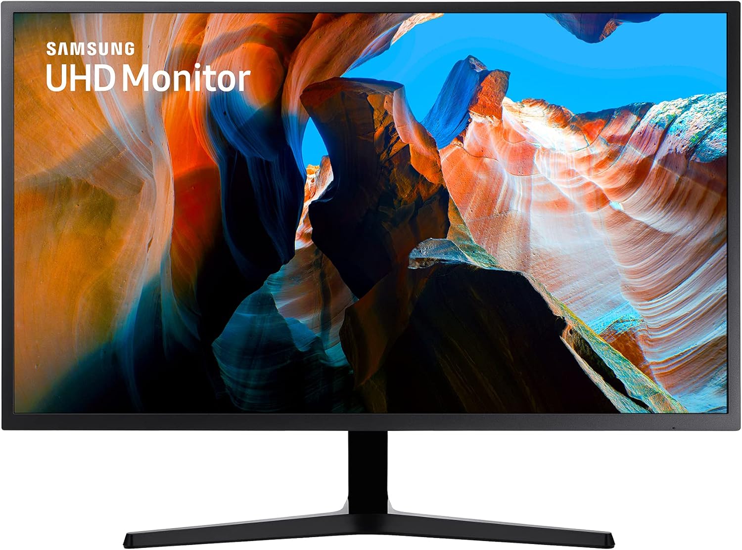 UHD Monitor U32J590UQP, 32 Zoll, VA-Panel, 4K UHD-Auflösung, AMD FreeSync, Reaktionszeit 4 ms, Bildwiederholrate 60 Hz, Dunkelblau-Grau