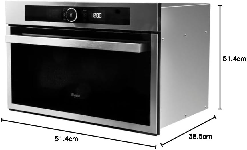 Whirlpool AMW731/IX Europe Linie Urban Mikrowelle Space Chef, Metall, silber, 38.5 x 59.5 x 51.4 cm