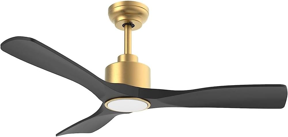 OFANTOP 132 cm elegantes Schwarz-Gold-Deckenlicht mit Lüfter, Alexa-kompatibel, Fernbedienung für Helligkeit und Farbtemperatur, leiser DC-Motor für Wohnzimmer und Küche