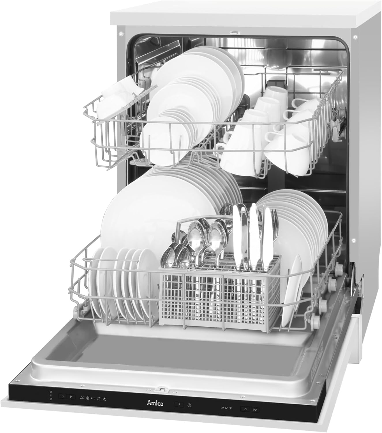 Amica Einbau-Geschirrspüler EGSPV 597 910 / vollintegriert / 60 cm breit / 5 Programme, 12 Maßgedecke/Startzeitvorwahl