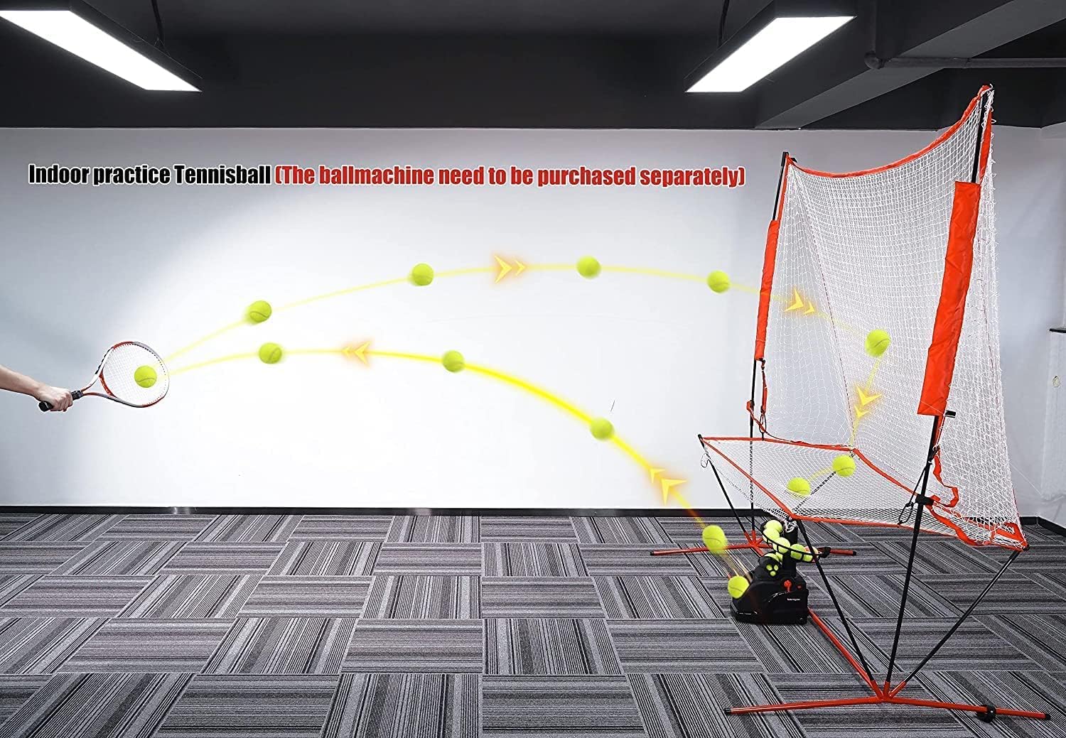 Netze für Tennisbälle Maschine (10 lb) Rückprallnetz für Tennisball&Pickleball Selbsttraining, tragbar und einfach zu demontieren,Geeignet für Wurftraining mit Ballmaschinen drinnen und draußen