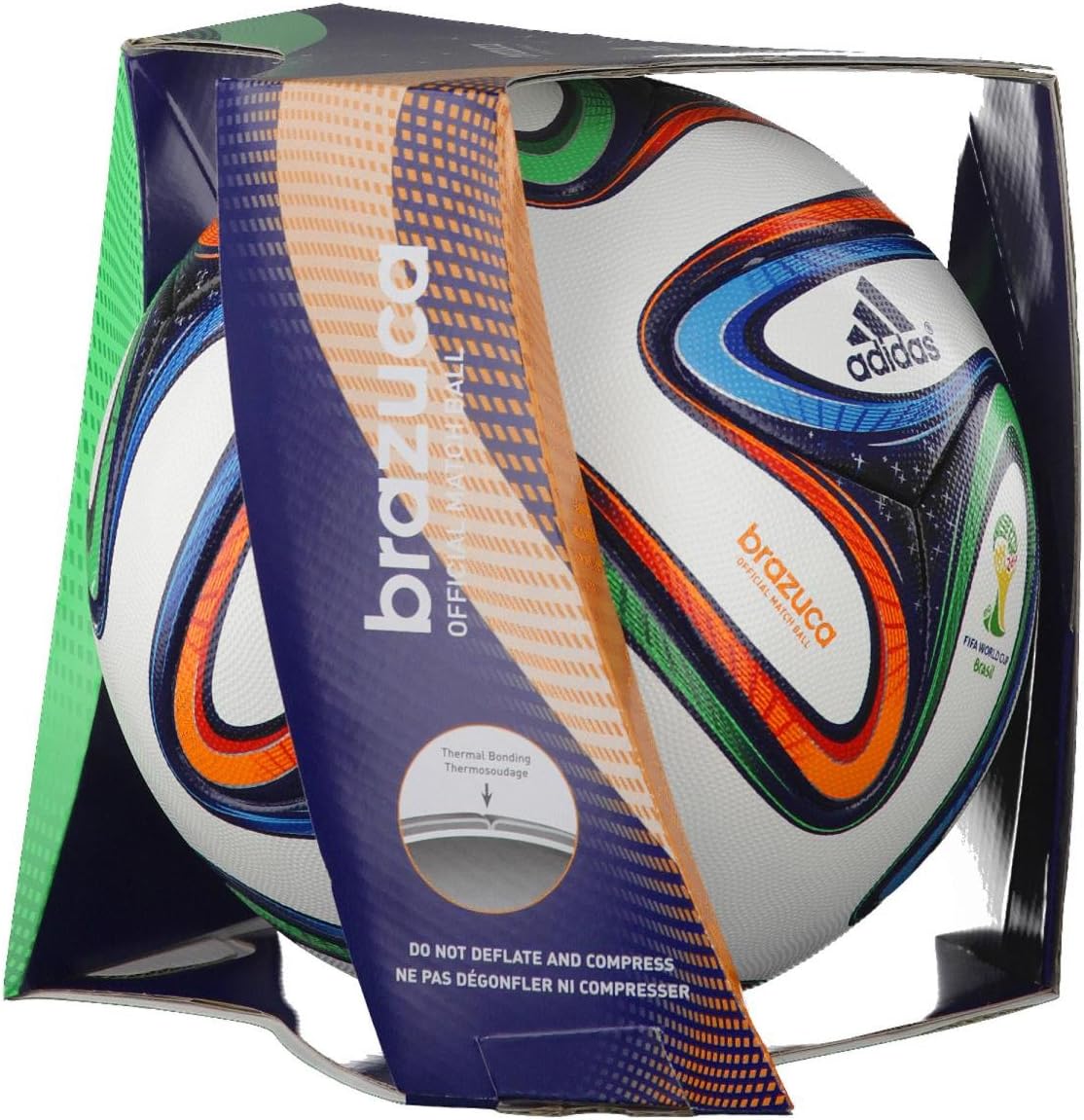 adidas Spielball Brazuca Offical Match Ball, Vicred/Lgfogo/Crared, 5, G73617