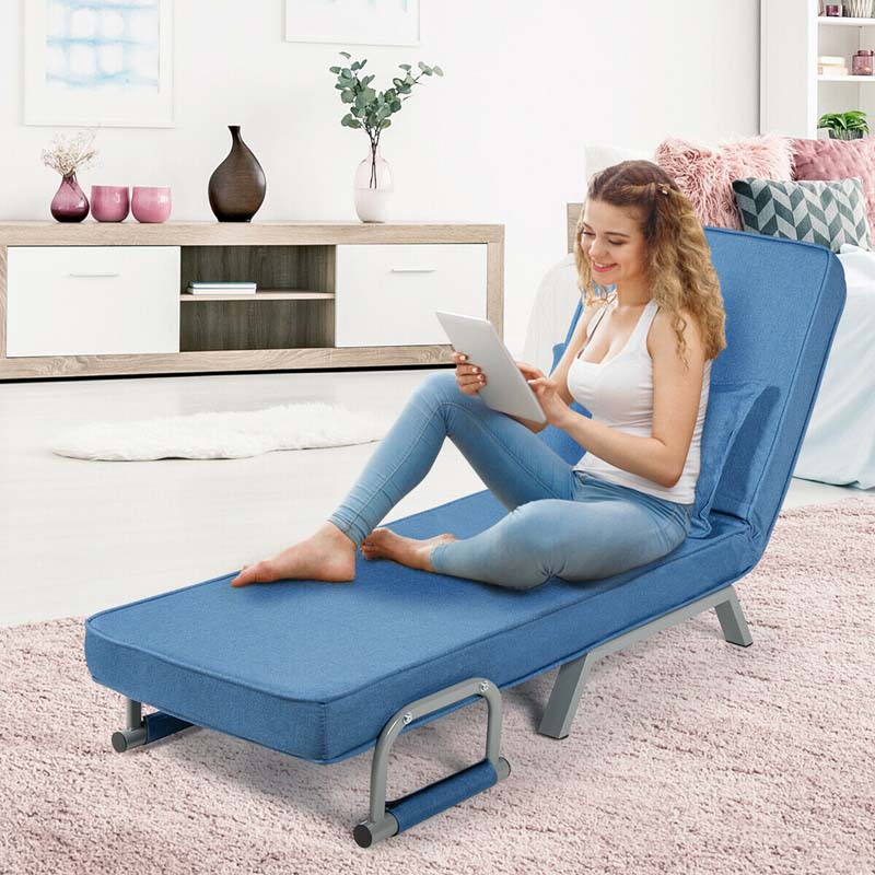 Folding Convertible Sofa Bed Sleeper Chair Wpillow 5 Position Armchair Chaise Lounge Couch - Comfortable And Ergonomic Design