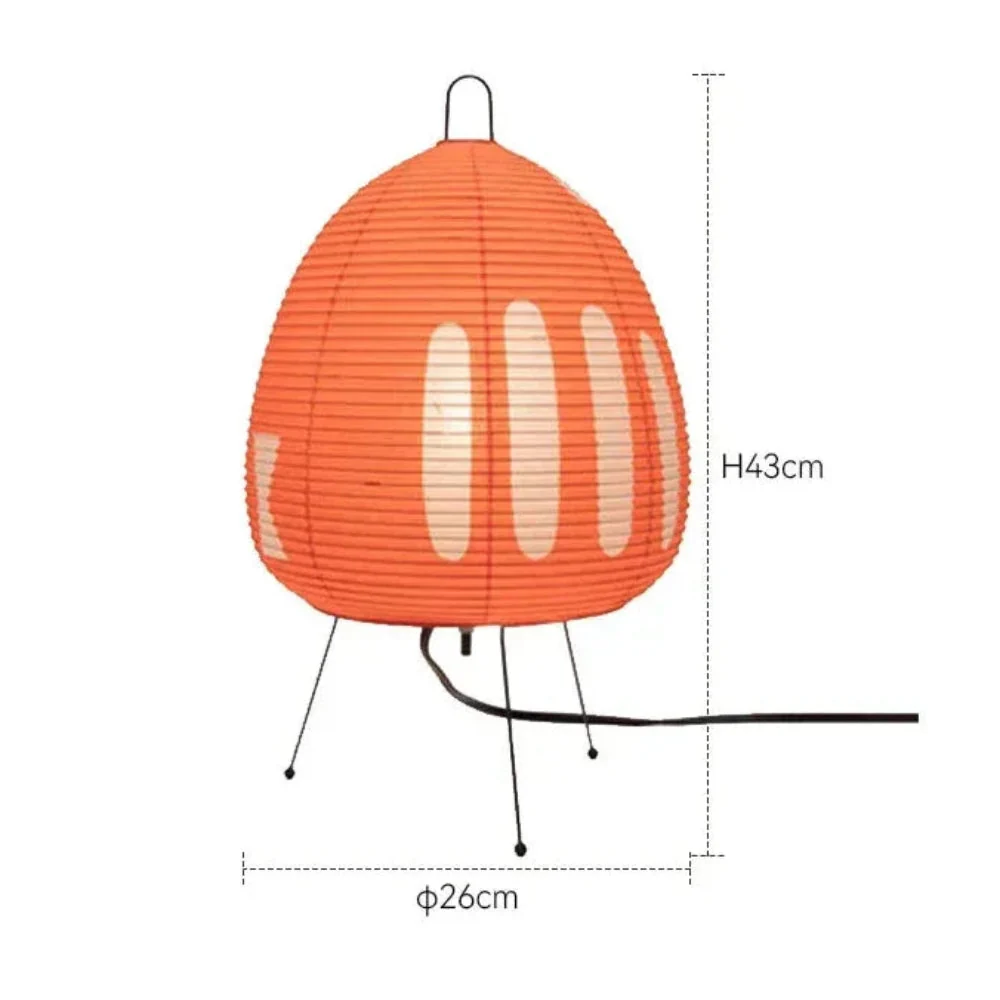 Japanische Retro-Tischlampe aus Reispapier