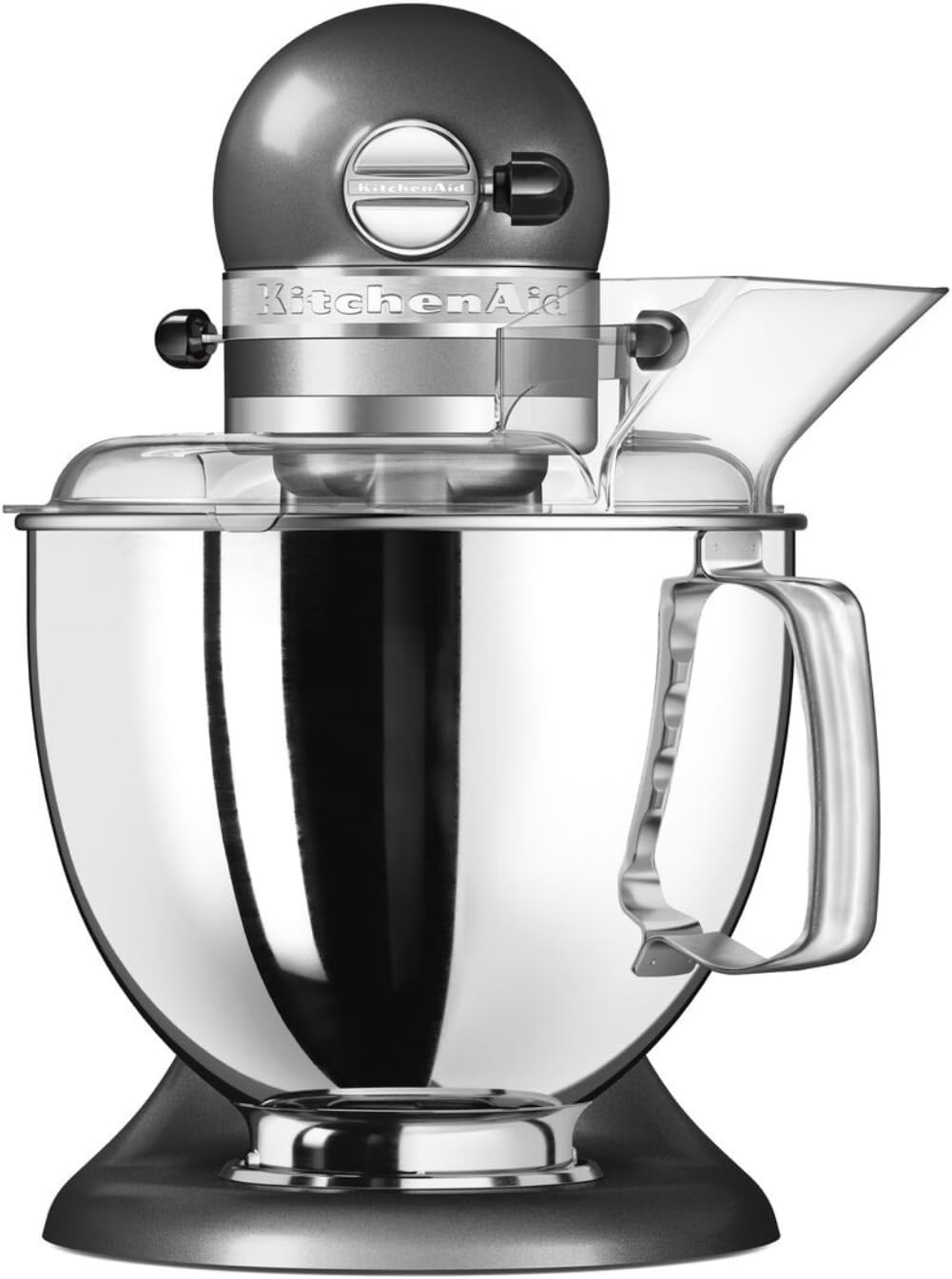 KitchenAid Küchenmaschine I Artisan I Kippbarem Food Processor I Teigknetmaschine mit 5 Zubehör | 2 Schüsseln aus Edelstahl | 4.8 L | Schwarz