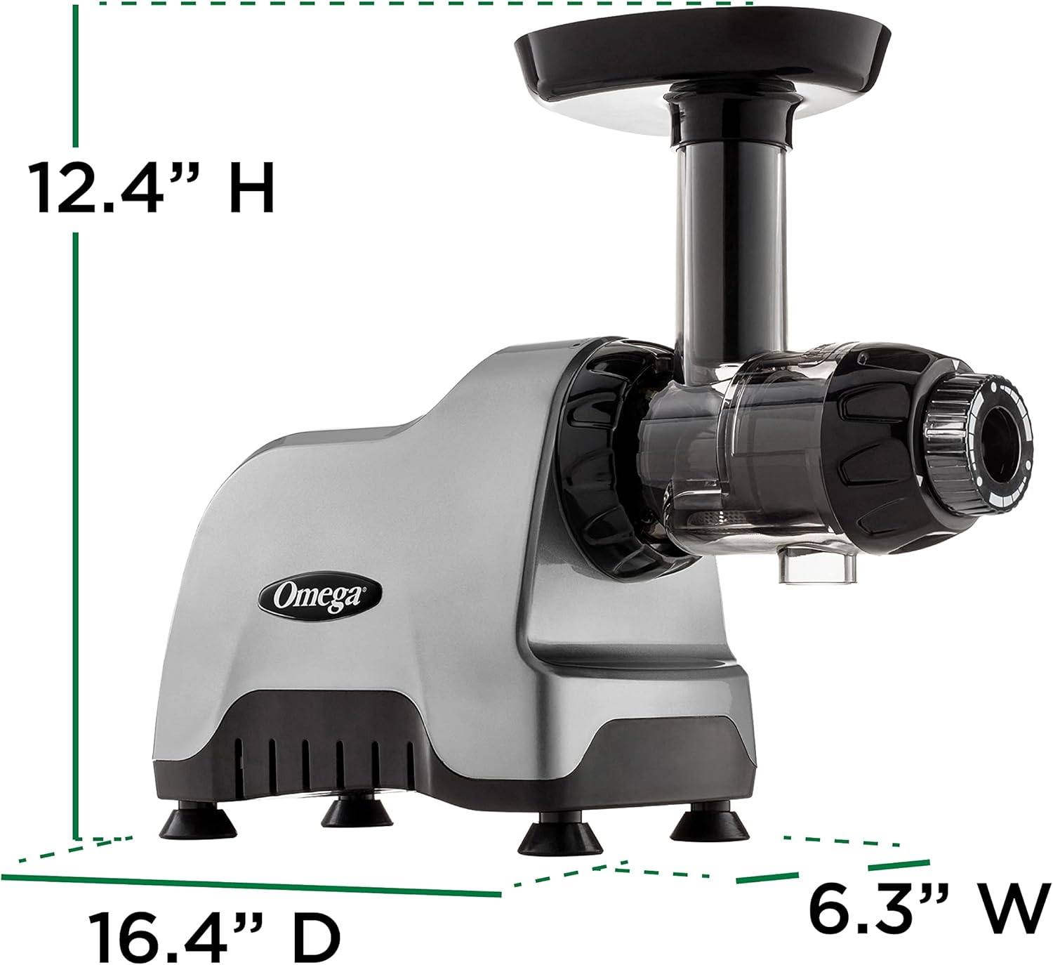 Omega CNC80S Compact Slow Speed Multi-Purpose Nutrition System Juicer Entsafter - Horizontal, Kunststoff, Silber