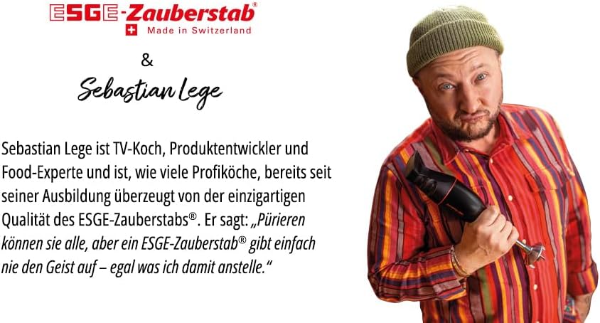ESGE-Zauberstab® Petticoat Edition 99205, ESGE Zauberstab M 180 Jubiläum – Hochleistungsmixer mit 2 Geschwindigkeitsstufen (11.500/16.000 U/Min), Ergonomischem Griff & Robustem AC-Motor