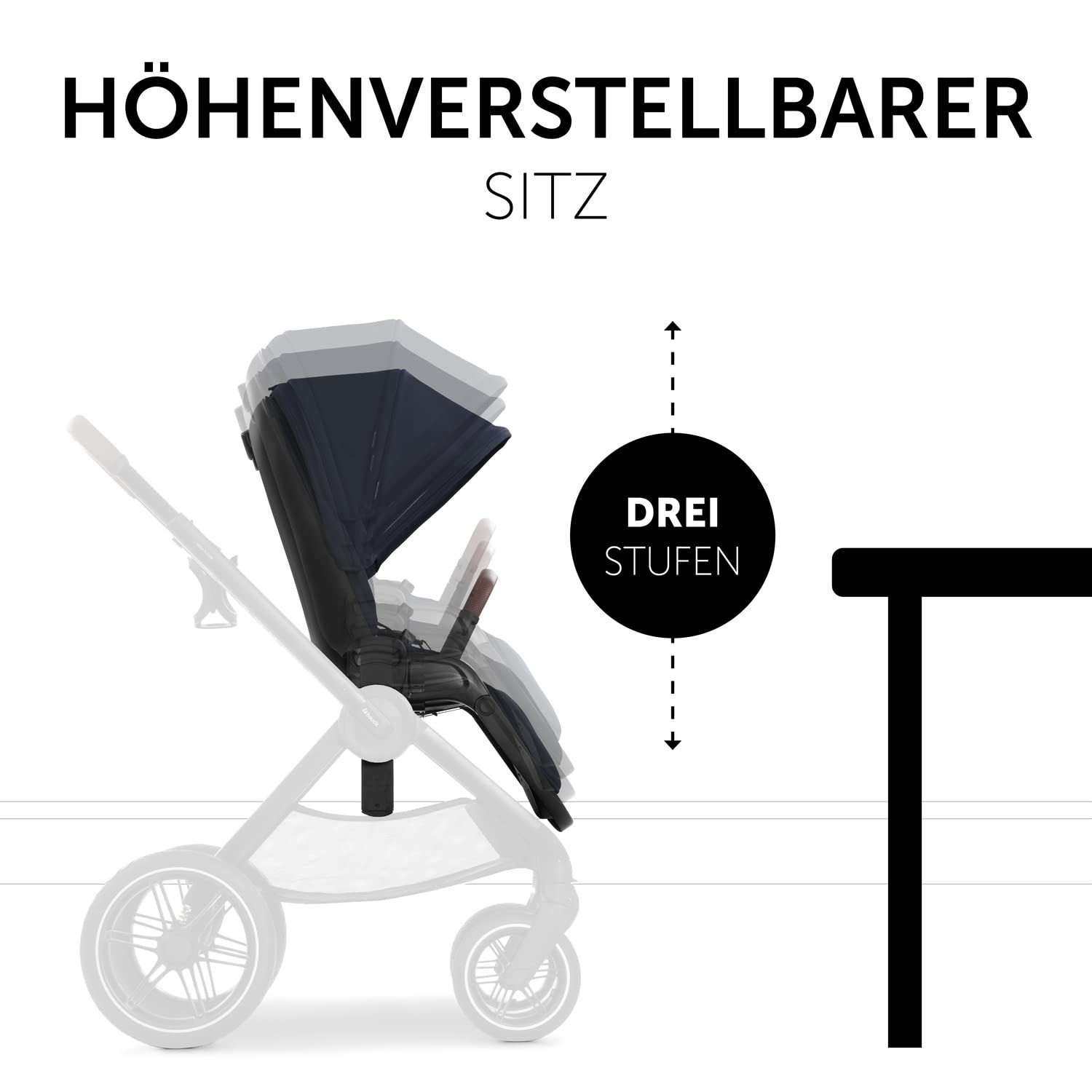 hauck 2in1 Kinderwagen mit Gummireifen Walk N Care Set ab Geburt bis 22 kg + 3 kg Korb, Wanne mit Memory-Knöpfen, Sitz mit Liegefunktion Wendbar Höhenverstellbar, Teleskopgriff, UPF 50+ (Beige)