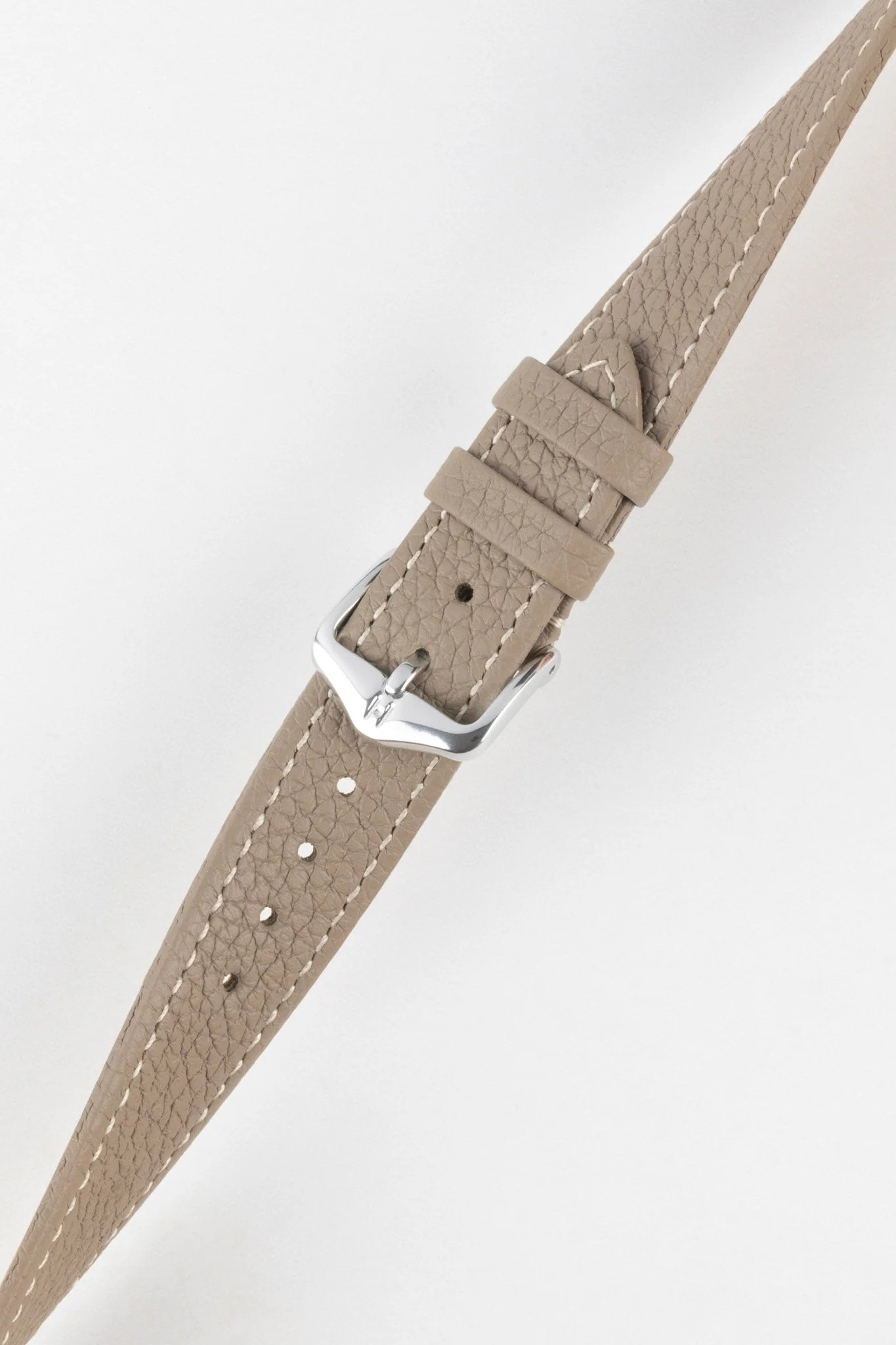 Hirsch BOLOGNA Quick-Release French-Style Textured Leather Watch Strap in TAUPE