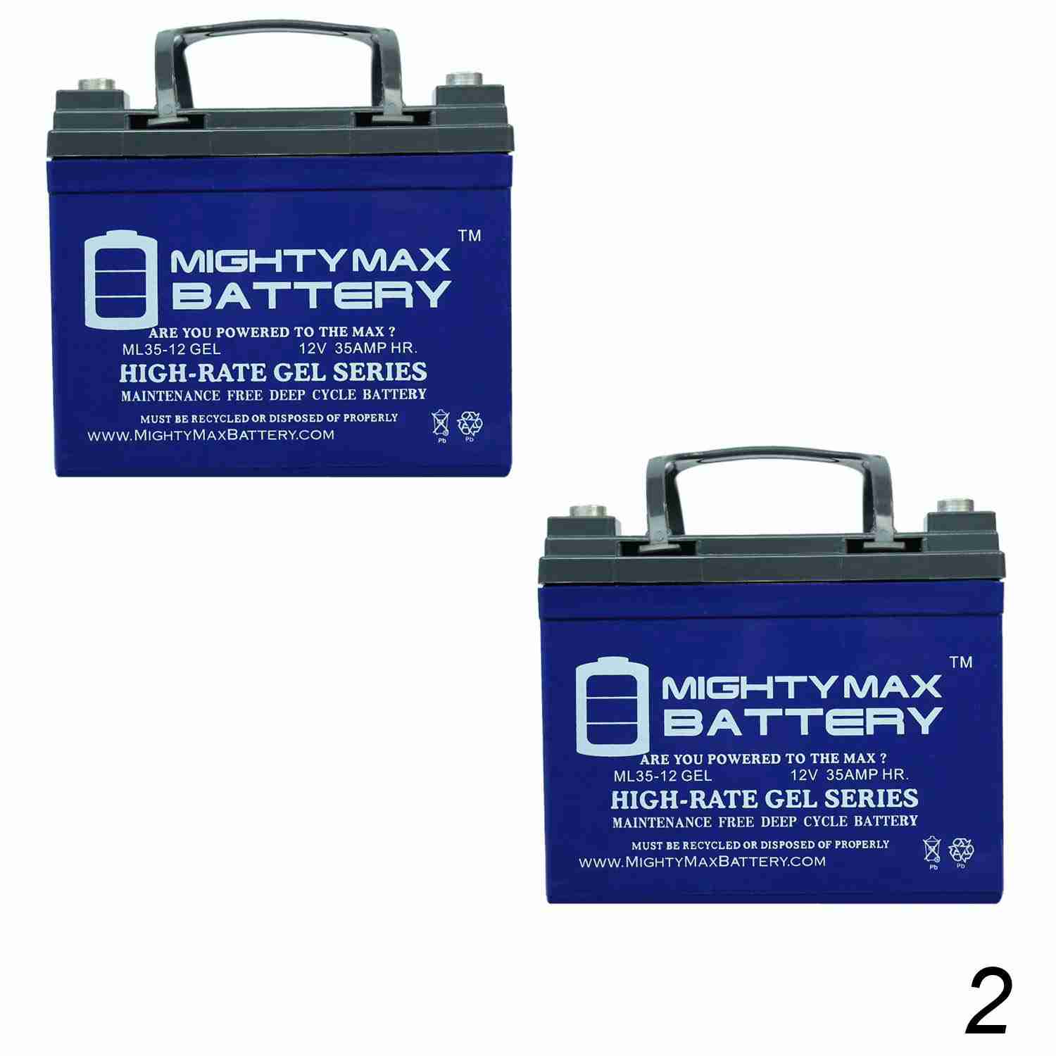Mighty Max Battery 12V 35AH Gel Battery for Invacare Pronto M50, M51, M61, M71-2 Pack Brand Product
