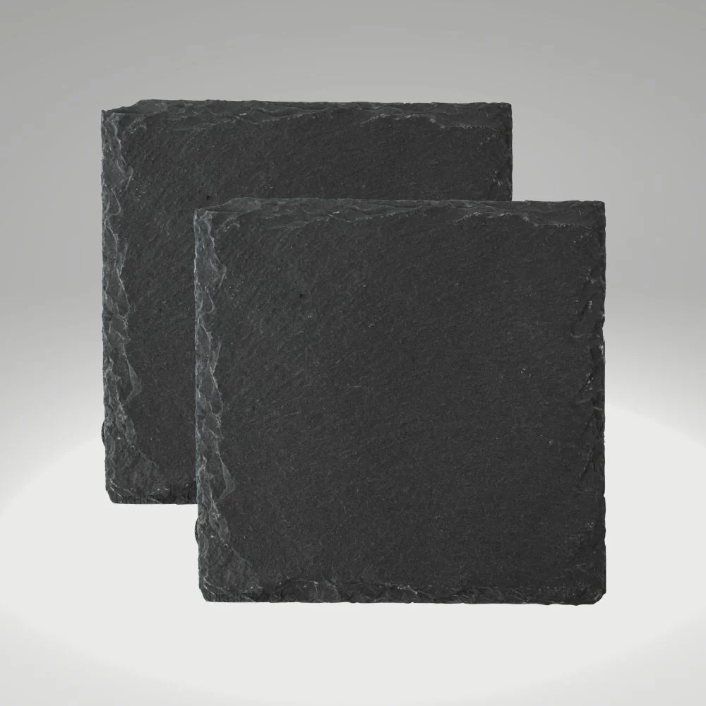 2 Square Natural Slate Coasters