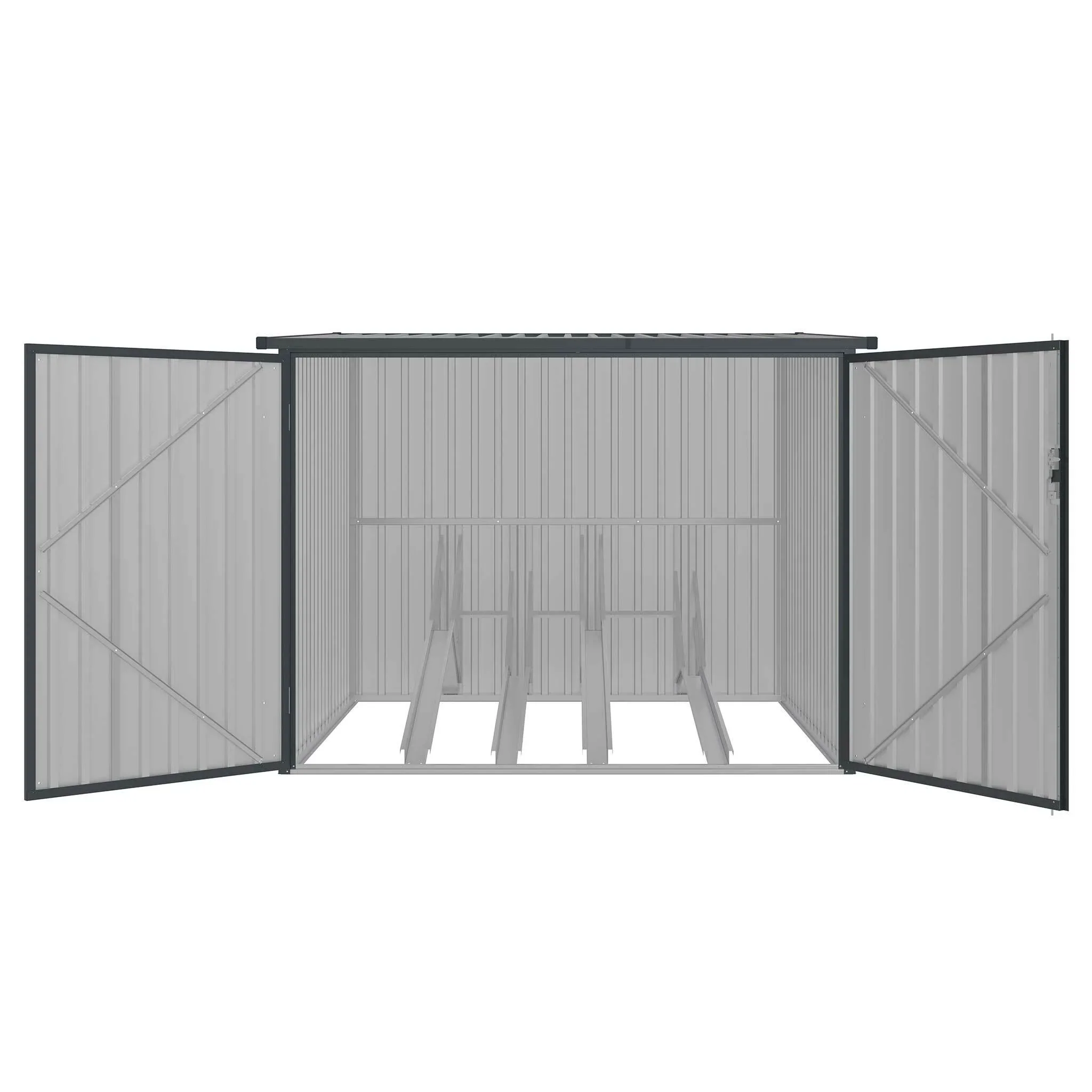 Fornorth Fietsenstalling voor vier fietsen 203 x 198 x 157 cm, Donkergrijs