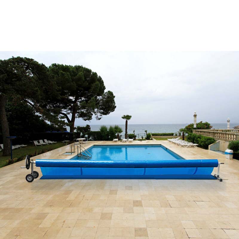 18 Ft Solar Pool Cover Reel Set With Hand Crank Amp Wheels Aluminum Solar Swimming Inground Cover Blanket Reel Roller - High Quality Set For Everyday Use