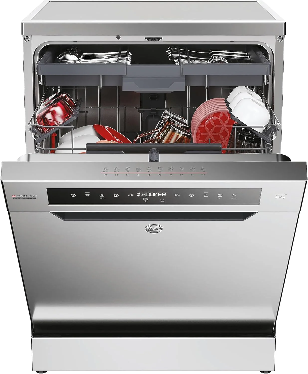 Hoover HF 4C6F0PW vaatwasser; 14 couverts; Vrijstaand, 60 cm breed; Energie-effici?ntieklasse C; Slimme bediening met wifi + bluetooth-technologie