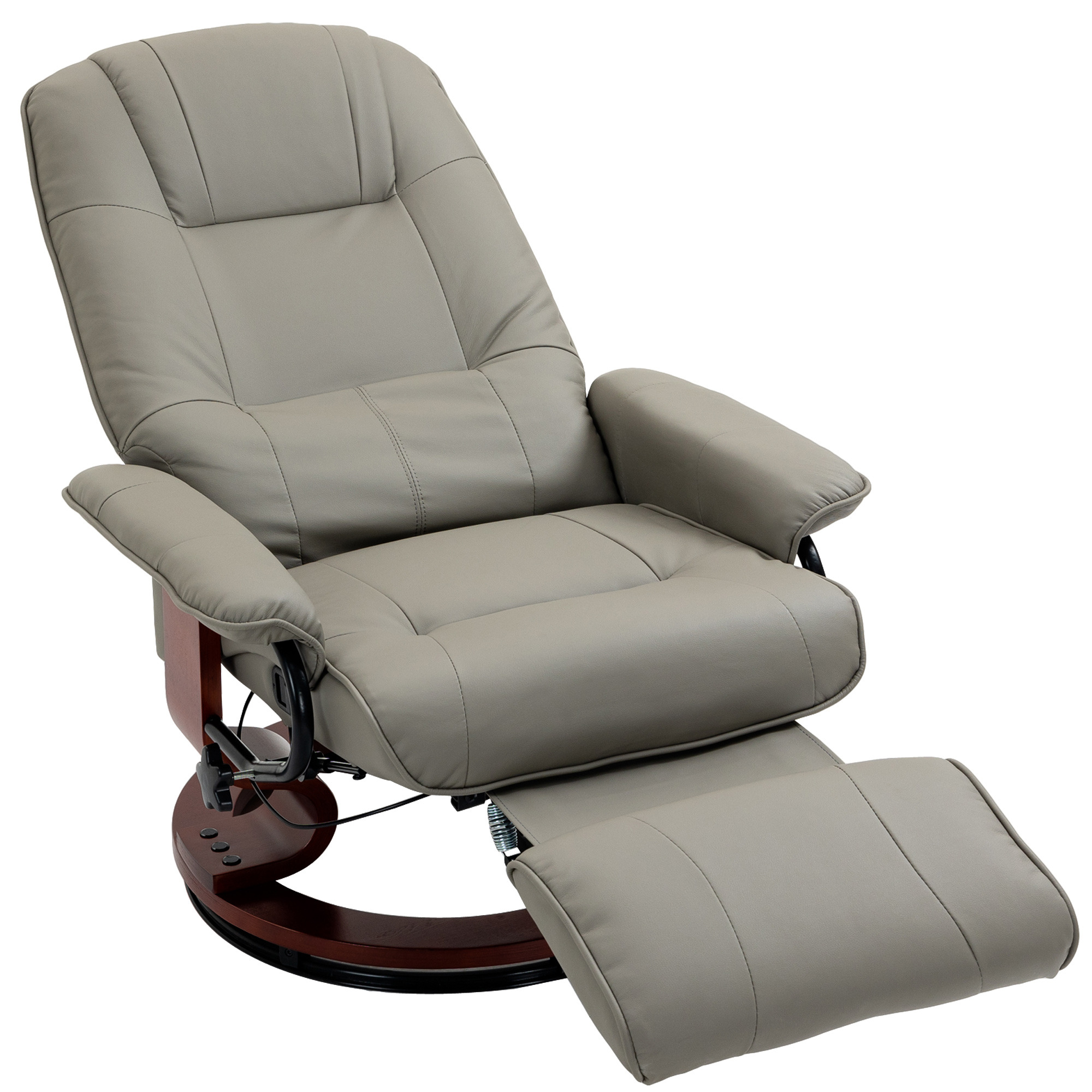 Relaxstoel Televisiestoel Ligstoel Kunstleder 360�� Draaistoel 145�� Kantelbaar Grijs 78 x 87 x 100 cm