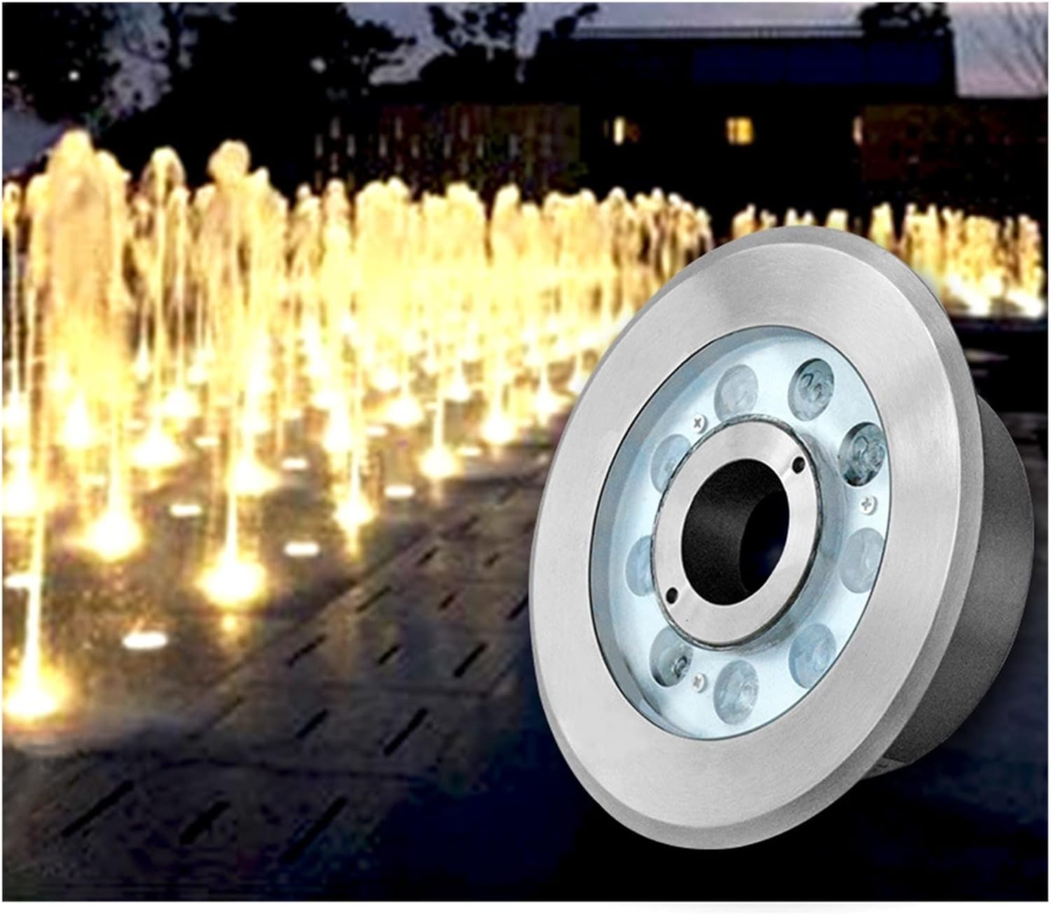 Tauchbare LED-Leuchten 24 V–9 W, 24 V–12 W LED-Brunnenlicht, Schwimmbad-Unterwasserlicht, Außenbeleuchtung, Edelstahl-Unterwasserlicht, Farbwechsel, wasserdichte Teichbeleuchtung (bunt, 24 V, 12 W)