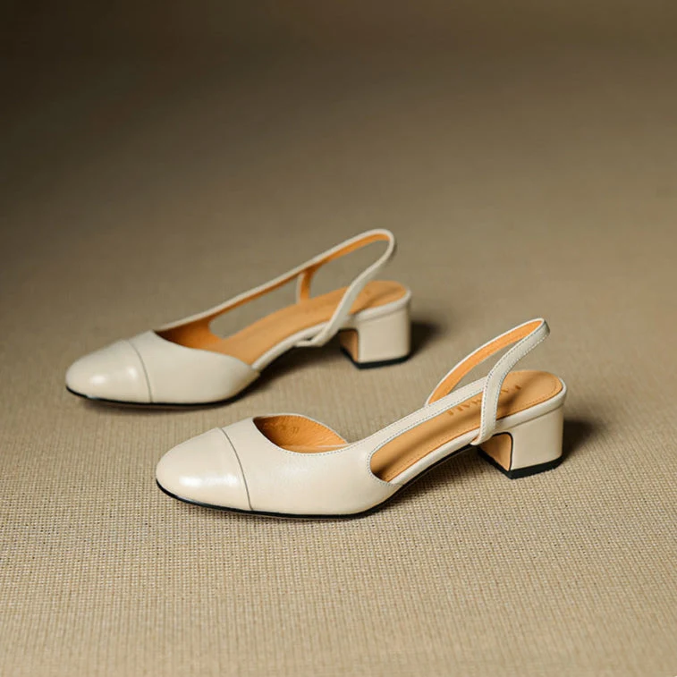 Slingback-Pumps aus echtem Leder f��r Damen