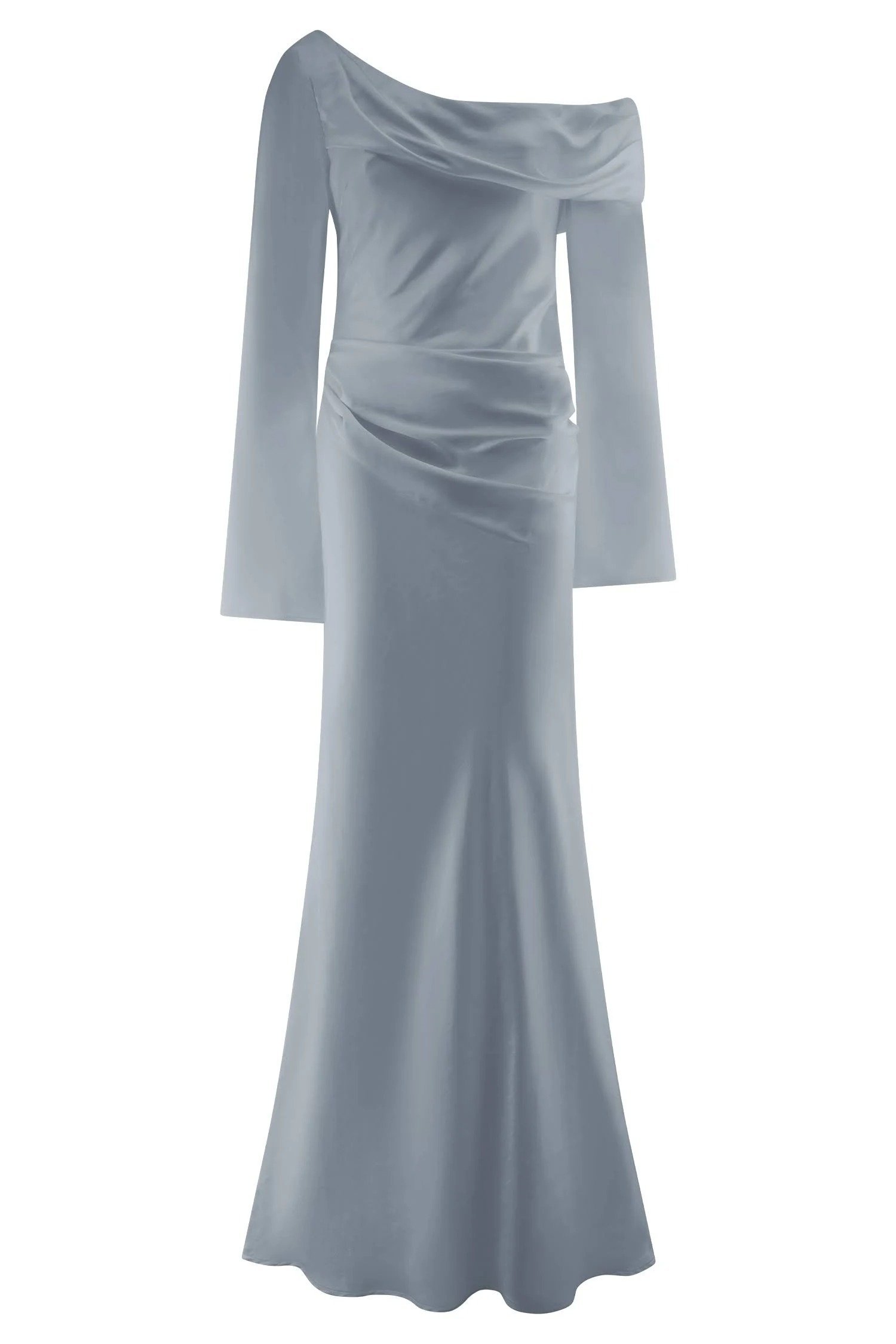 meshki Iris Long Sleeve Satin Maxi Dress