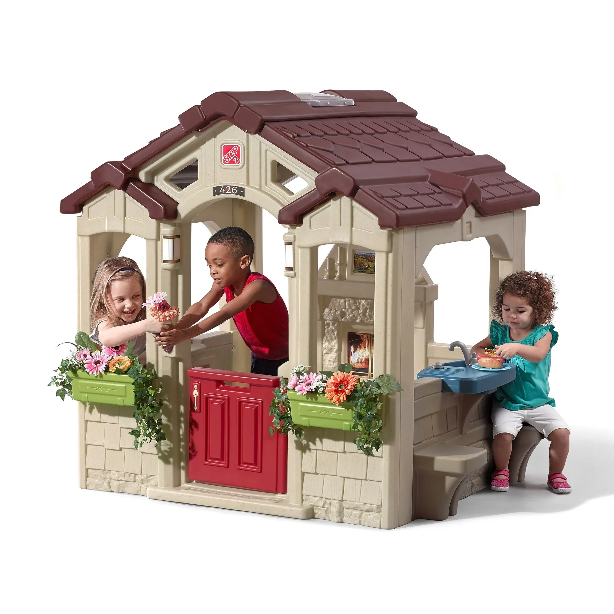 Casita Encantadora™ con Timbre Funcional y Espacio de Juego Abierto