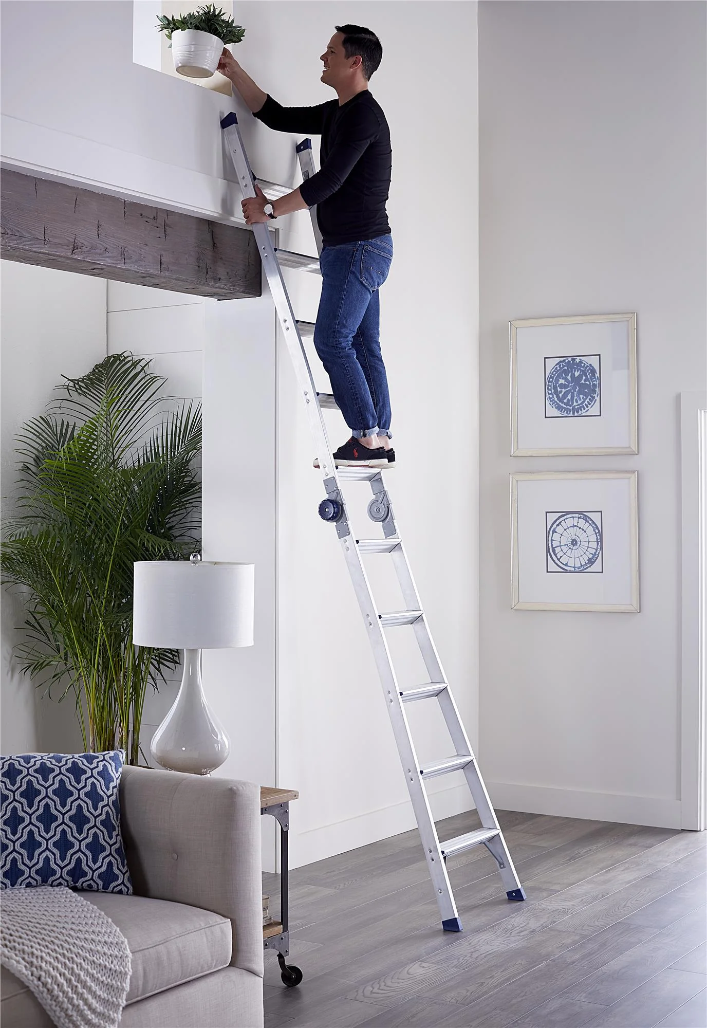 2-in-1 Trap- en Uitklapladder, Bereik 2,64 m