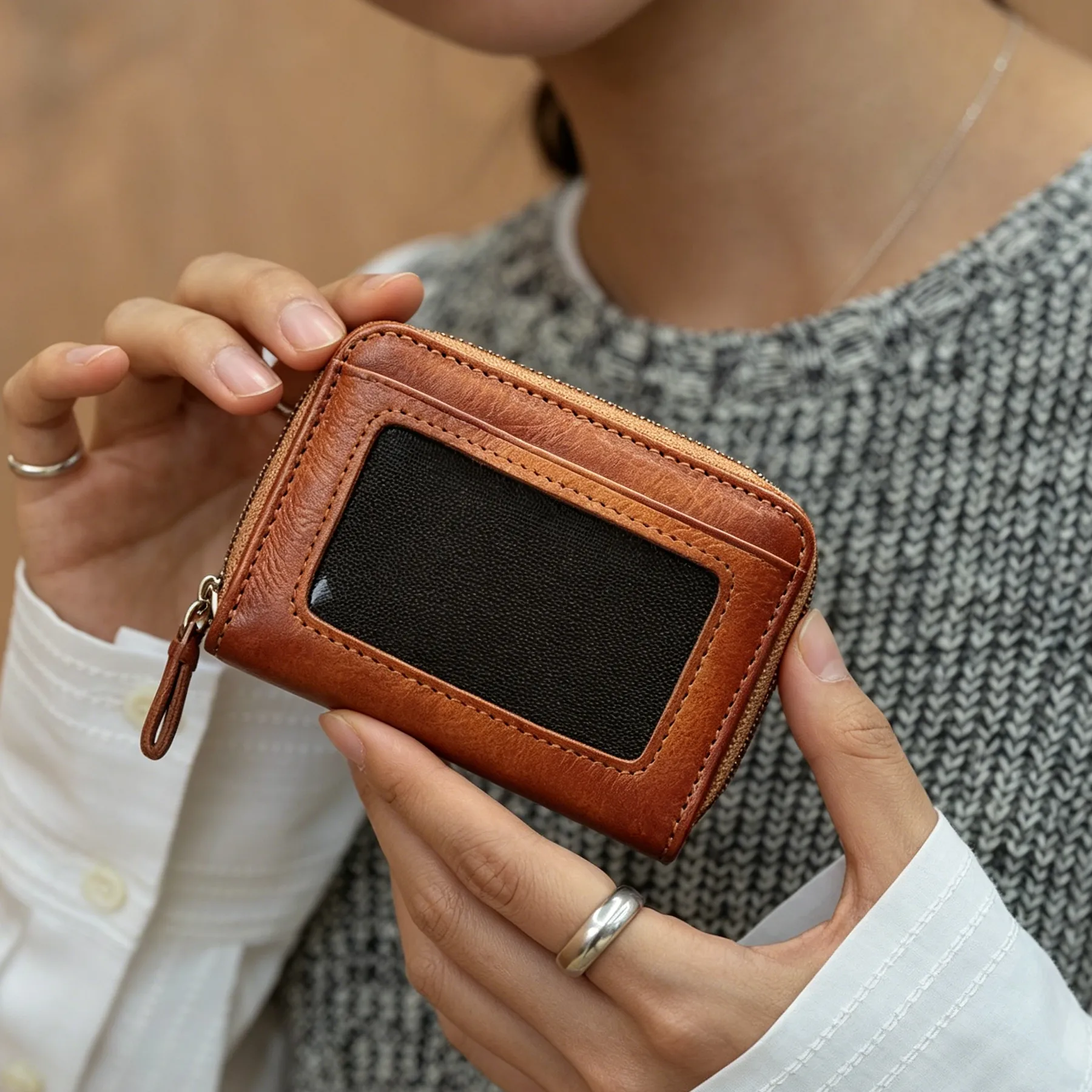 Multi-card Zipper Small Leather Wallet