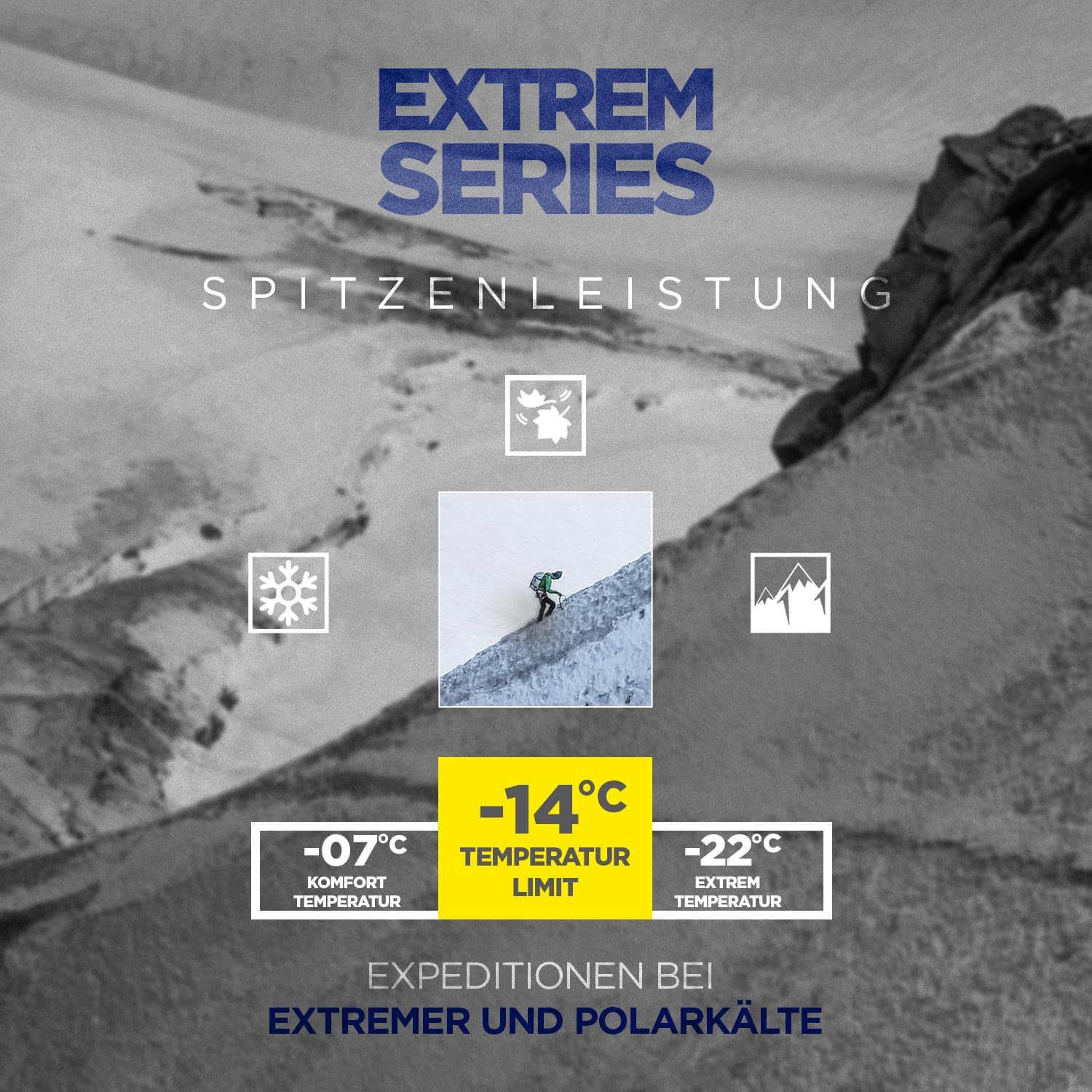 Lestra Sport - Alaska Original - Schlafsack für Extreme Kälte - Limittemperatur –14 °C - Entendaunen - Erwachsene - 220 x 80 cm - 1,4 kg