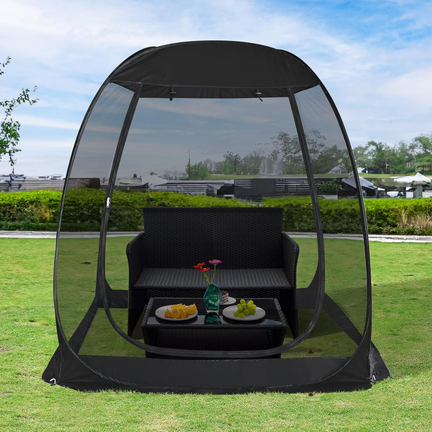 Alvantor Pop Up Screen House Gazebo with Mosquito Netting, Instant UV Resistant Sun Shelter for Patio & Backyard, Portable Canopy Tent for 2-10 Person