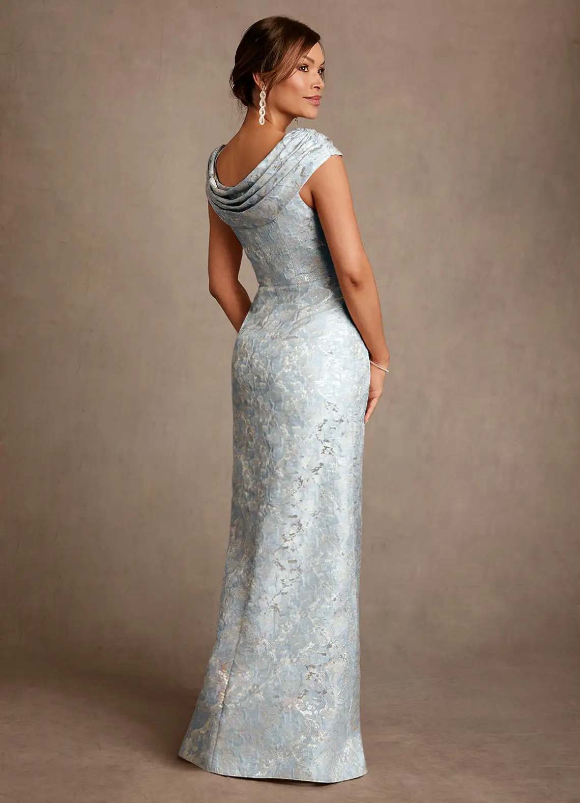 Azazie A-Line/Princess Off the Shoulder Floor-Length Floral Jacquard Mother of the Bride or Groom Dresses