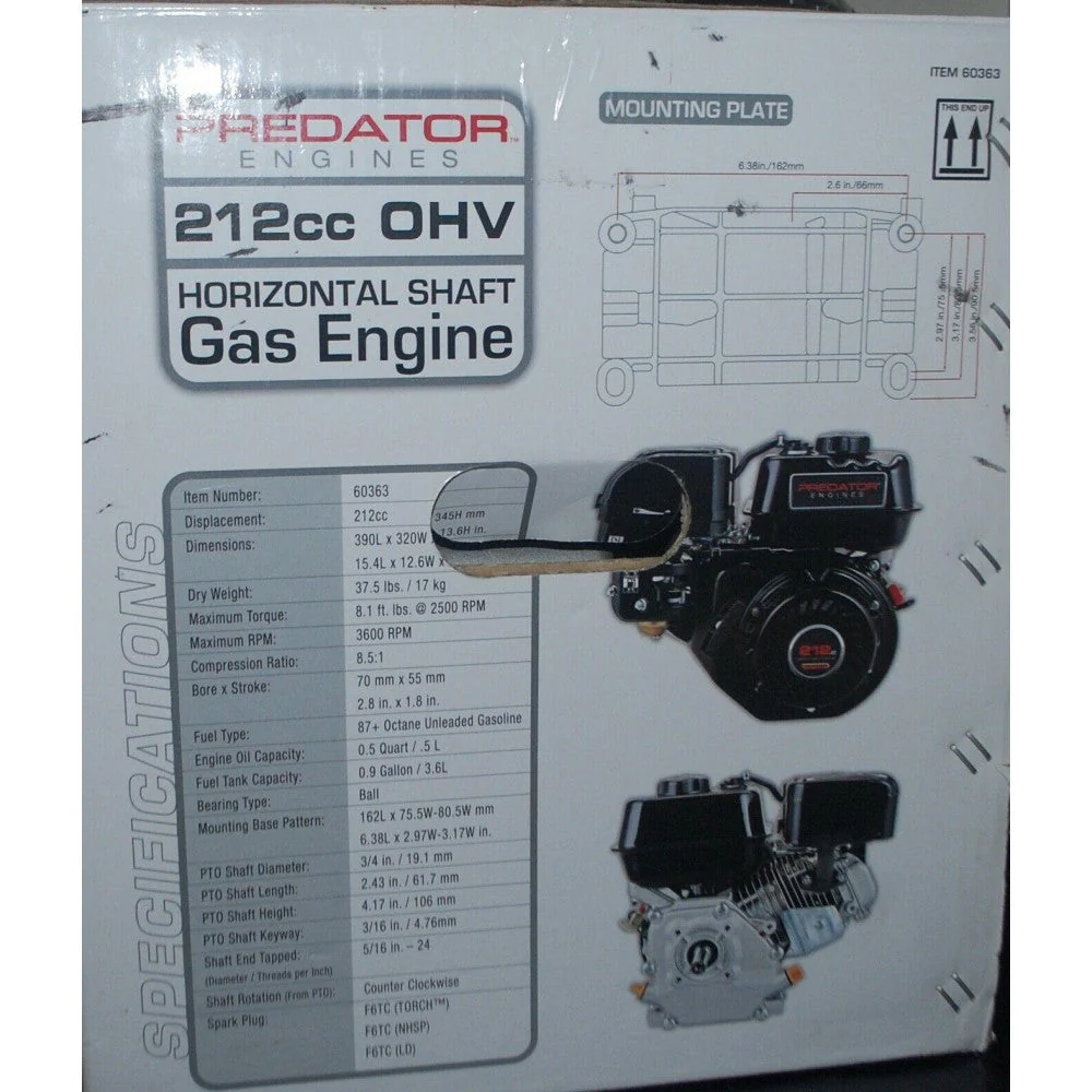 Predator Horizontal Shaft Engine �� 6.5 HP. 212cc