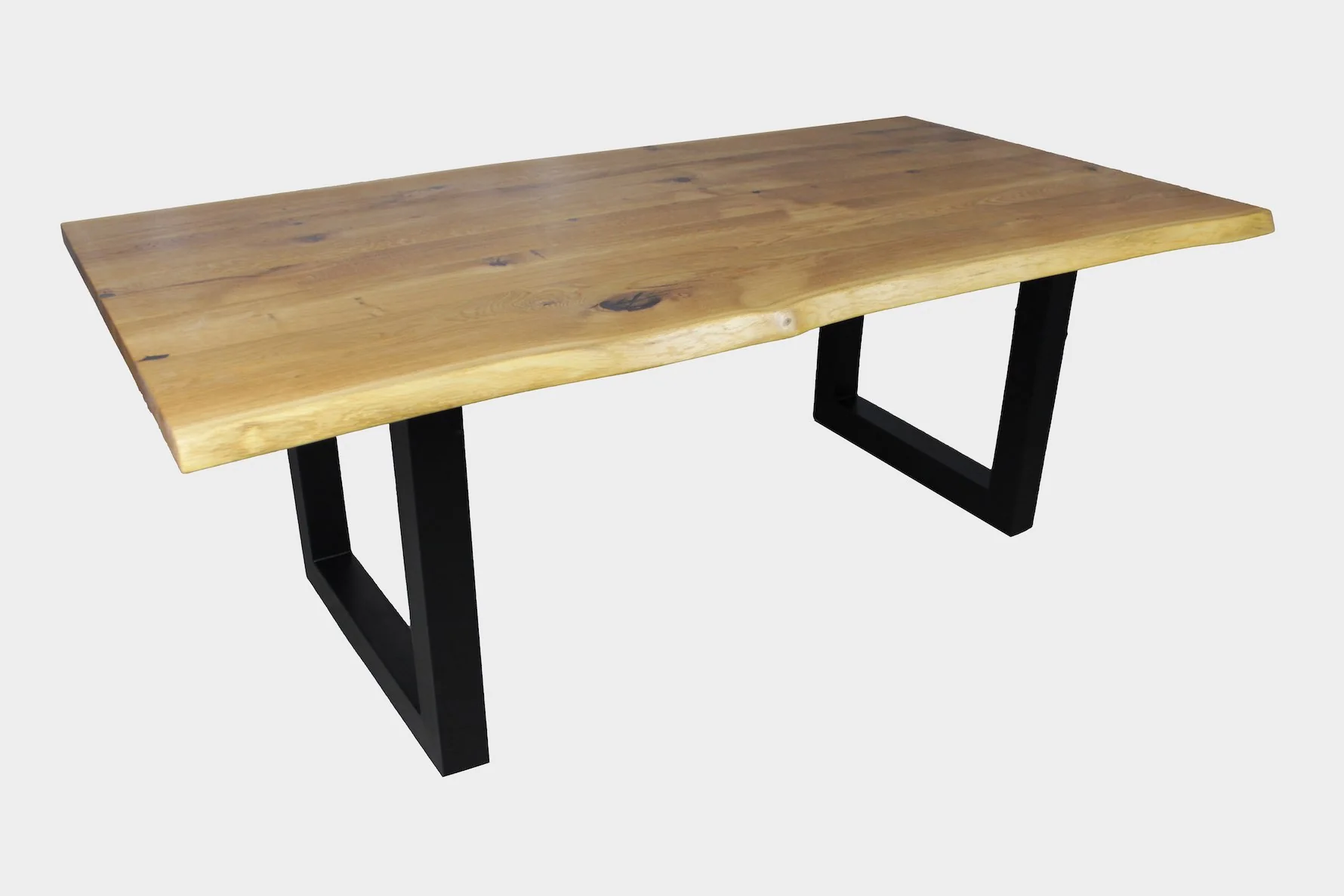 Serie MAXIM | Baumkantentisch - Eiche - inkl. Tischbein U-Form - versch. Gren und Farben | Lnge: 160 - 300 cm | Breite: 90 -100 cm