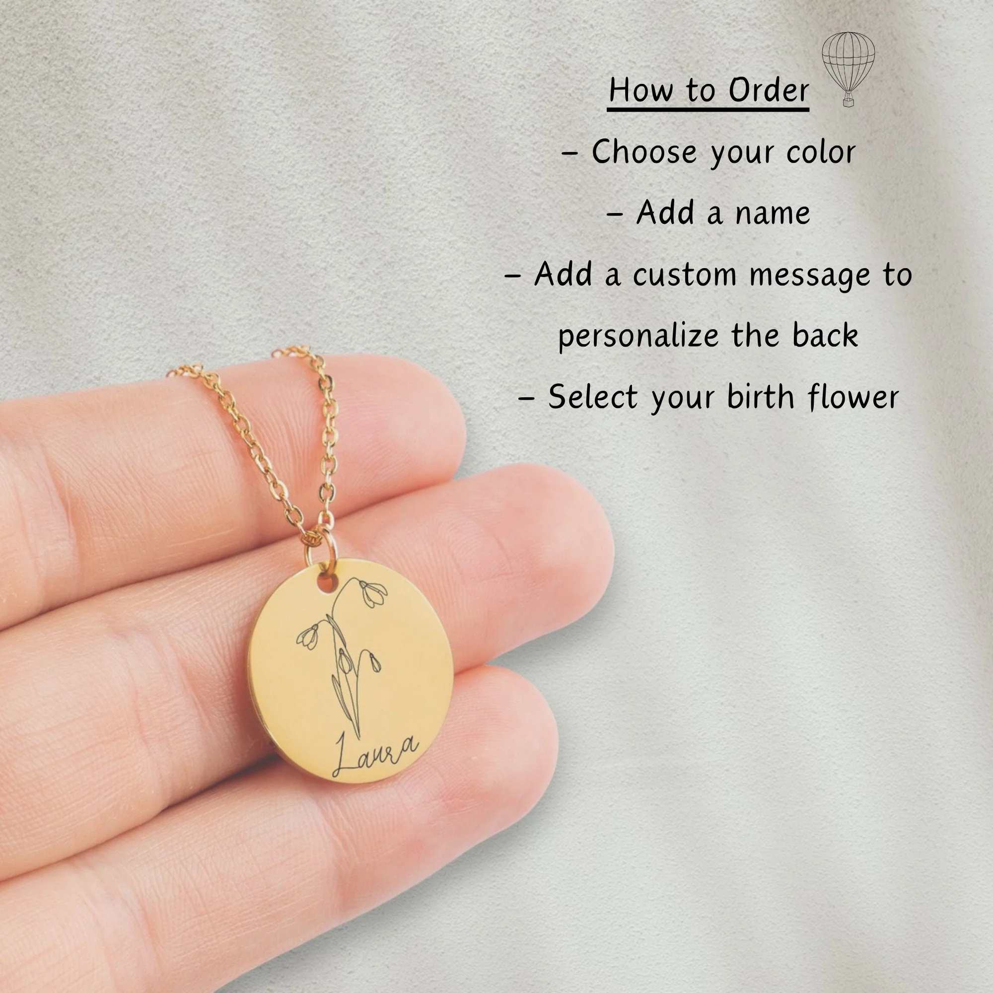 Personalized Birth Flower Birthday Gift for Niece, Personalized Name Birthflower Necklace, Birth Flower Necklace, Gifted Birthflowers