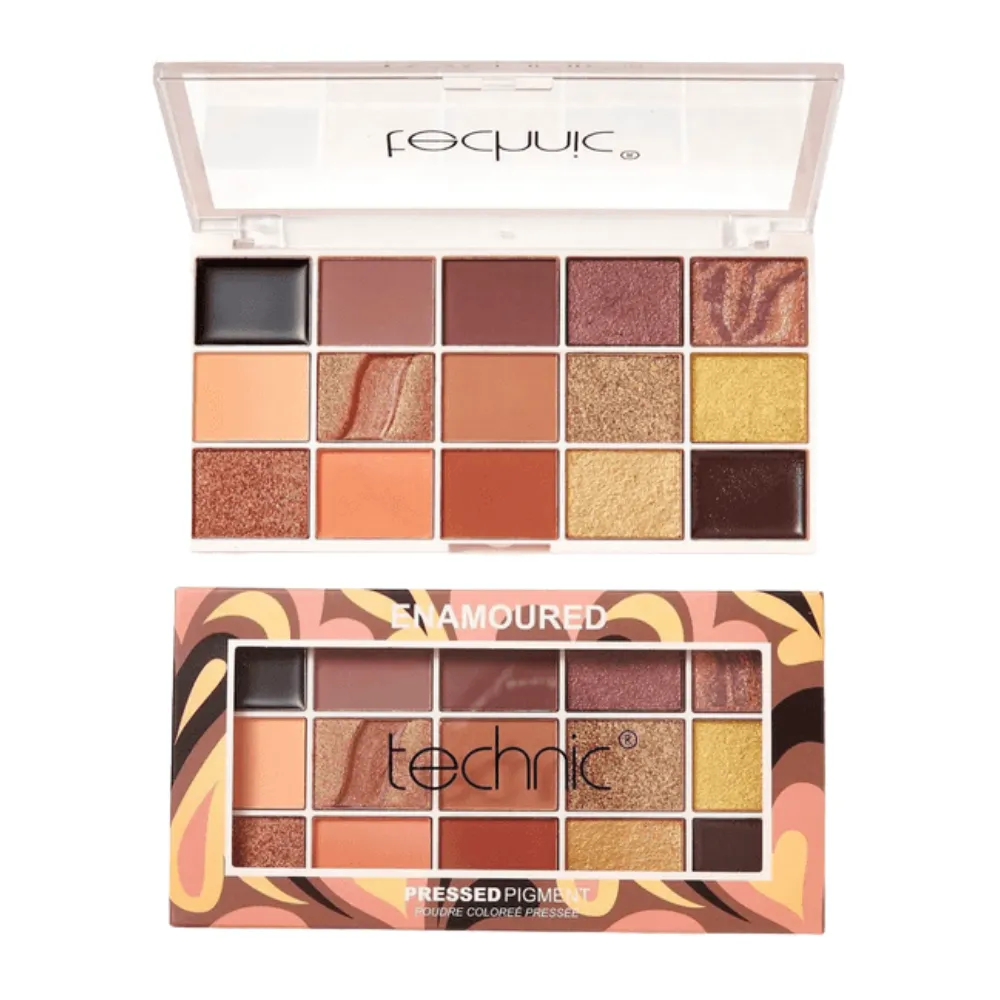 Technic Pressed Pigment Palette Enamoured 23517 a?? 15 Romantic Shades