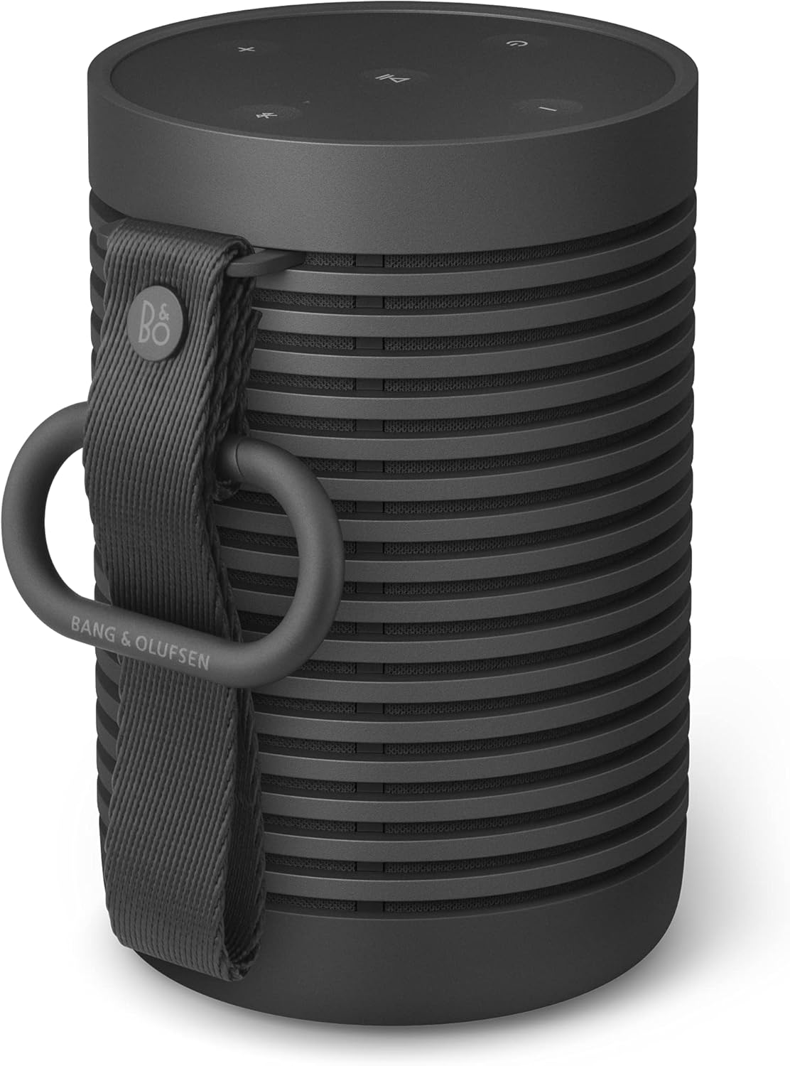 Bang & Olufsen Beosound Explore – Kabelloser tragbarer Bluetooth Outdoor-, Heim- und Reise, 27 Stunden Akkulaufzeit, wasserdichter 360° Lautsprecher + USB-C Ladekabel - Schwarz Anthracite
