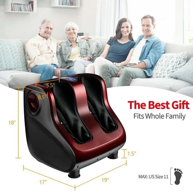 Foot Amp Calf Massager With Heat Amp Remote Shiatsu Kneading Electric Massage Machine With Adjustable Tilt Base Timer Lcd Screen