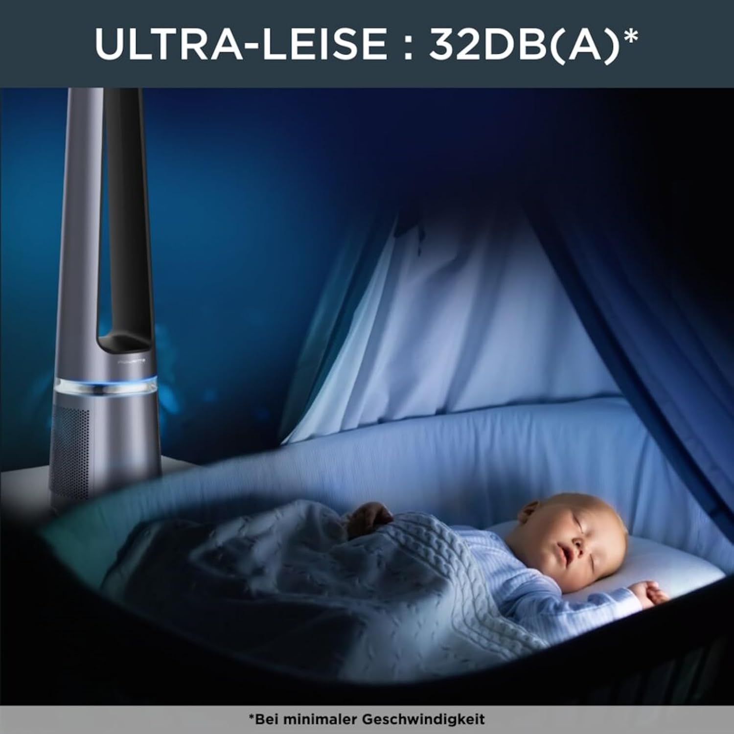 Rowenta QU5062 Eclipse 3in1 Luftreiniger, Heizlüfter, Ventilator, filtert 99,9% der Partikel, für 30 m2 Raumgröße, schnelle Heizung bis zu 35°C, automatischer Tag- und Nachtmodus, Schwarz/Grau